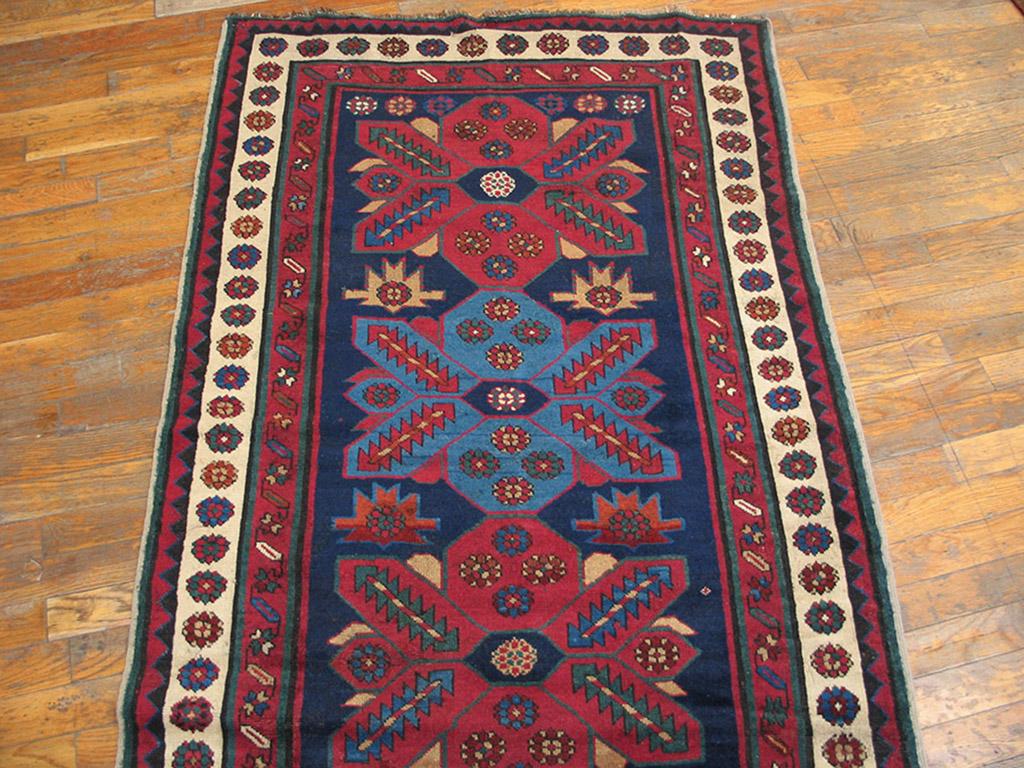 Hand-Knotted Antique Caucasian, Talish Rug 3' 0'' x 9' 5'' For Sale