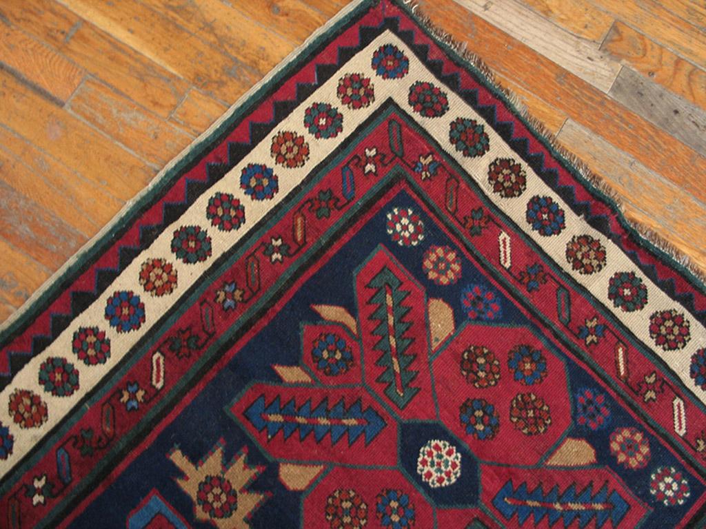 Antique Caucasian, Talish Rug 3' 0'' x 9' 5'' In Good Condition For Sale In New York, NY