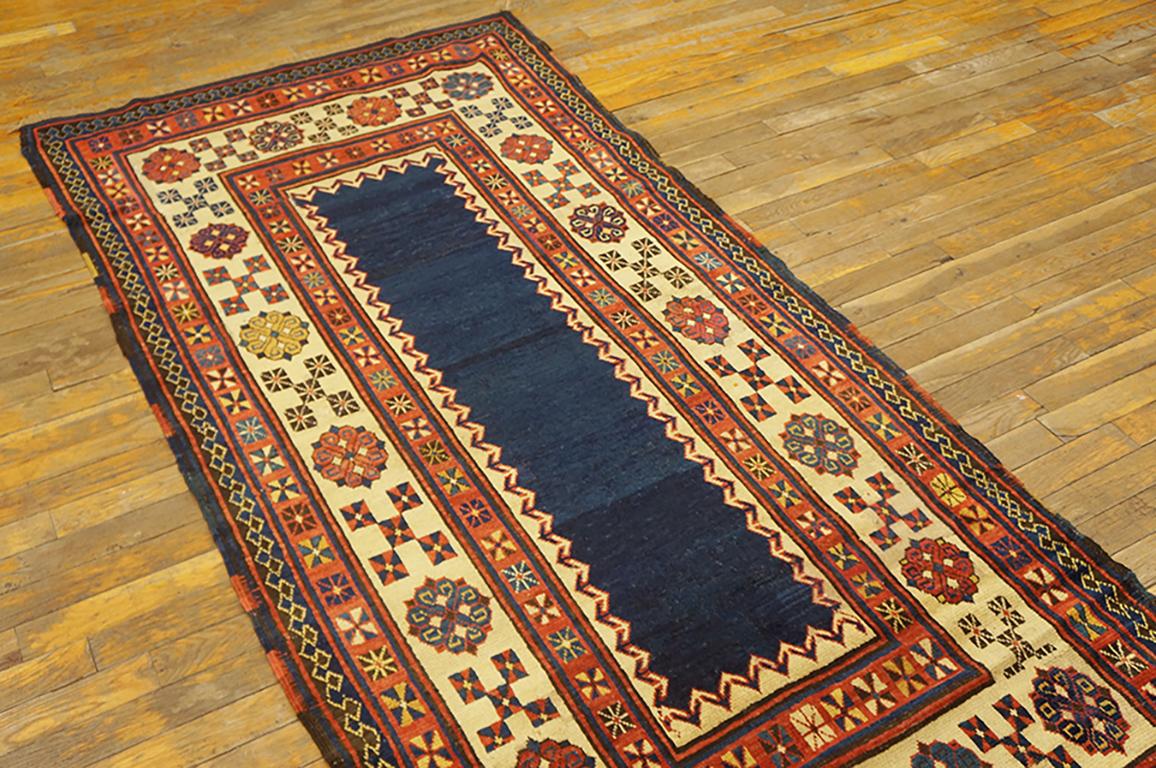 Kaukasischer Talish-Teppich aus dem 19. Jahrhundert ( 3'4