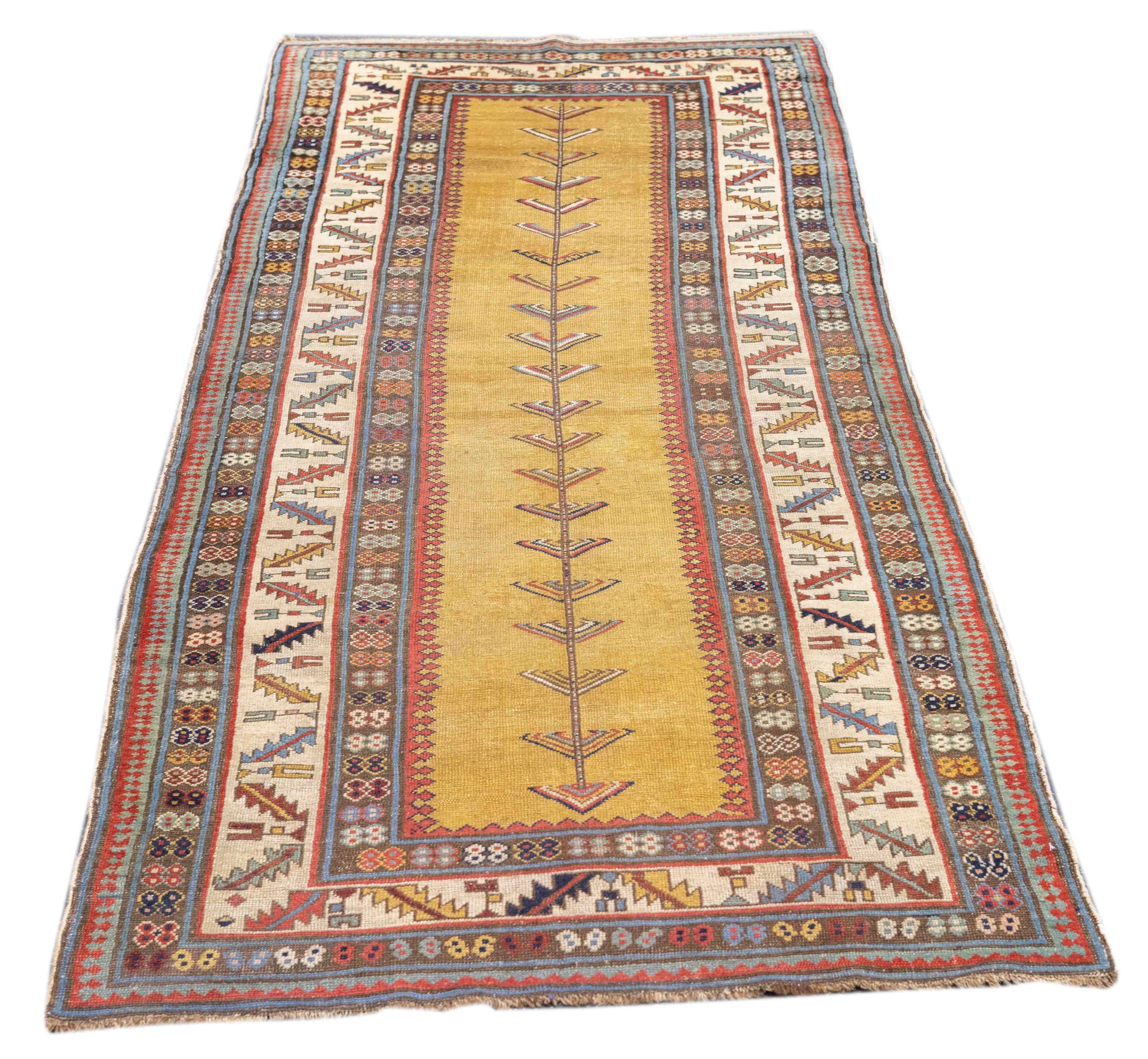 XIXe siècle Tapis talish caucasien ancien de 3'5'' x 7'11'' en vente
