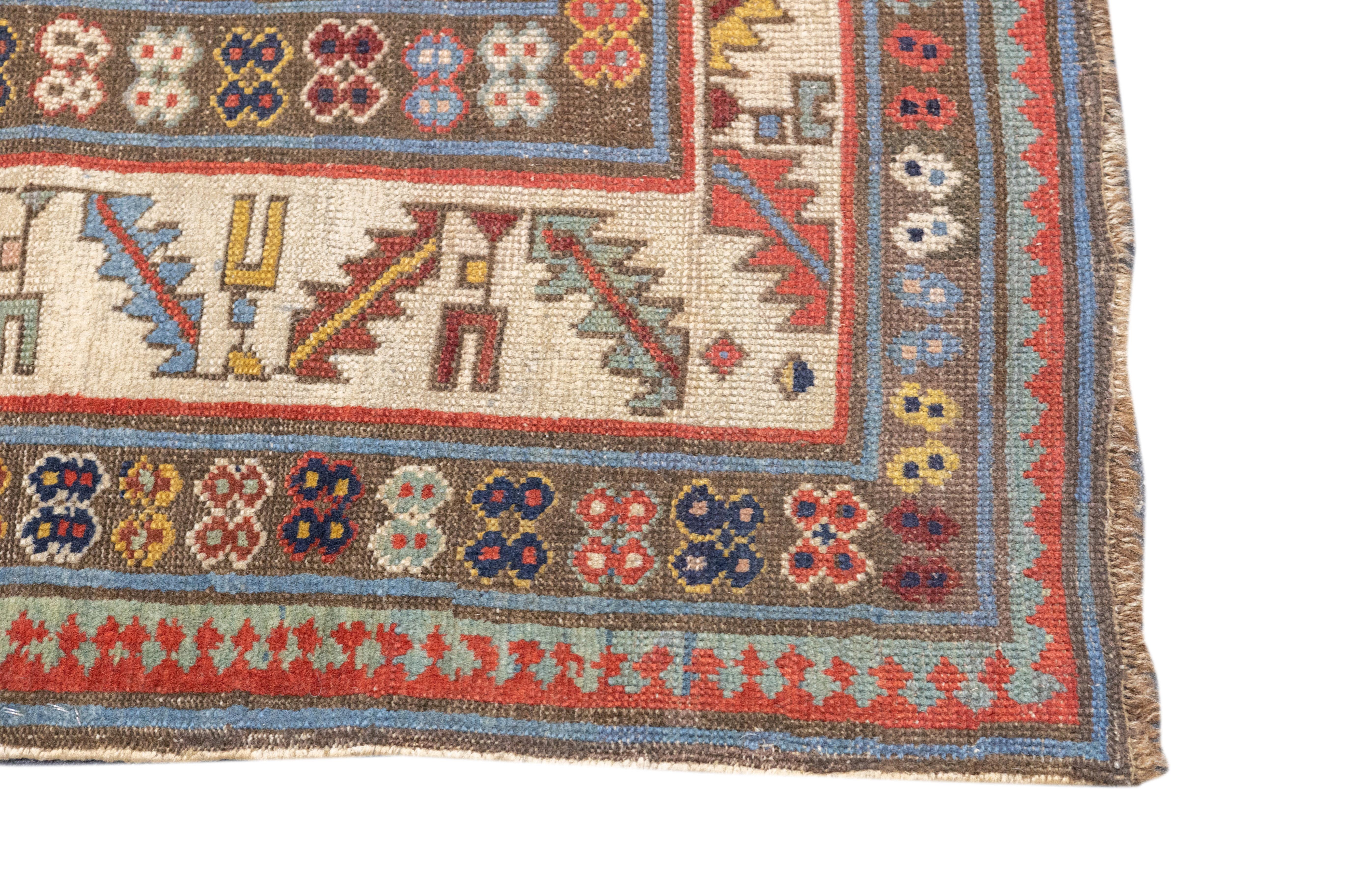 Laine Tapis talish caucasien ancien de 3'5'' x 7'11'' en vente