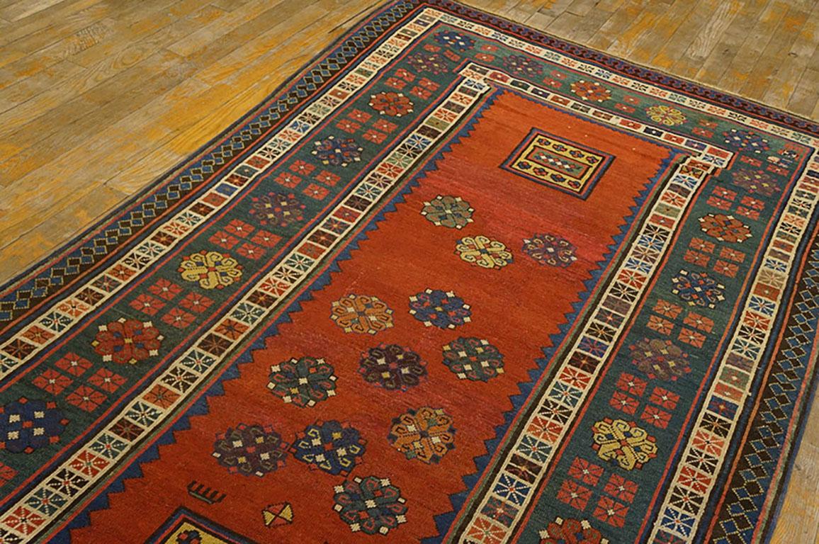 Hand-Knotted 19th Century Caucasian Talish Carpet ( 4' x 8'8