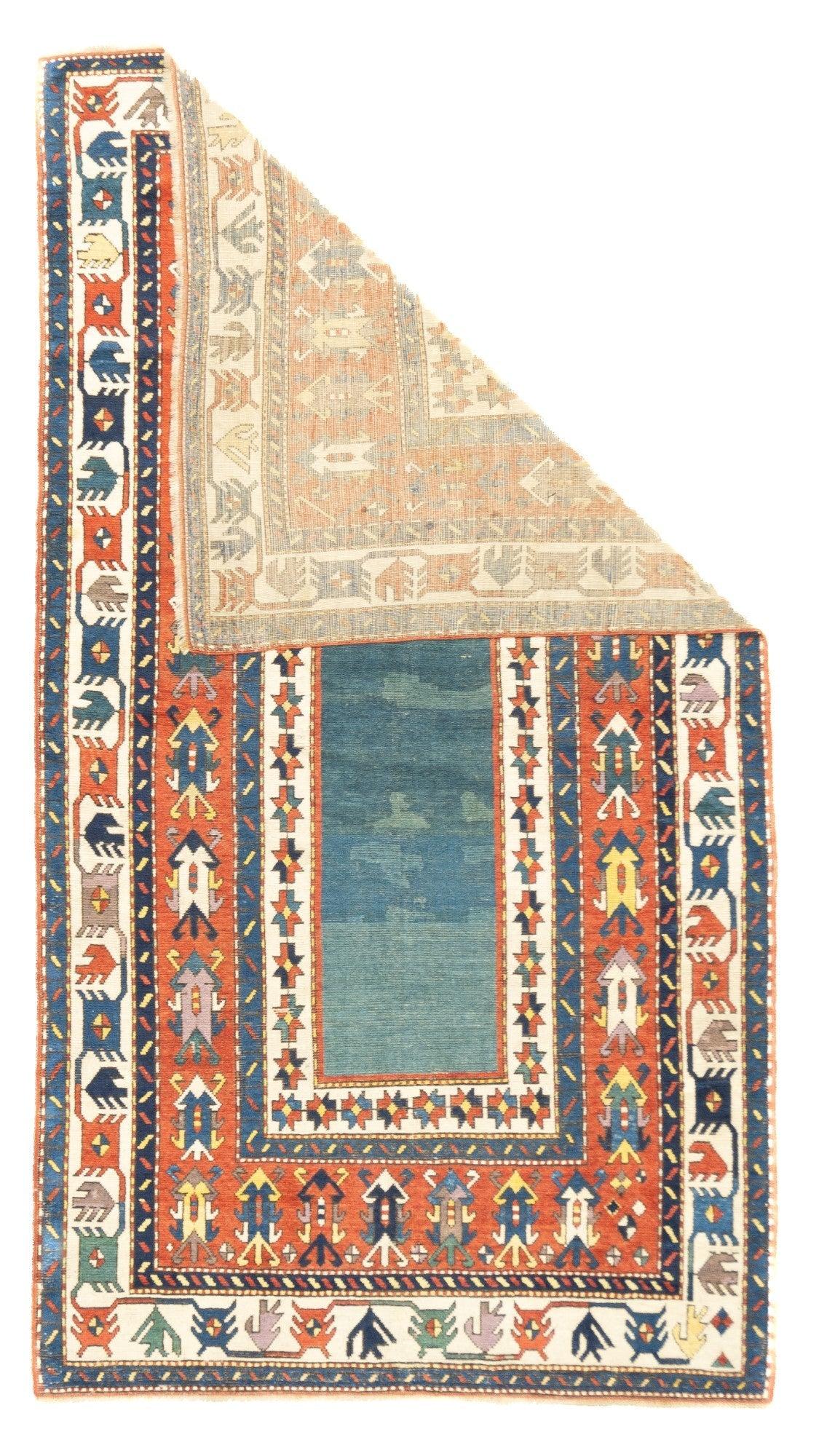 Tapis ancien caucasien Talish 4'4'' x 8'0