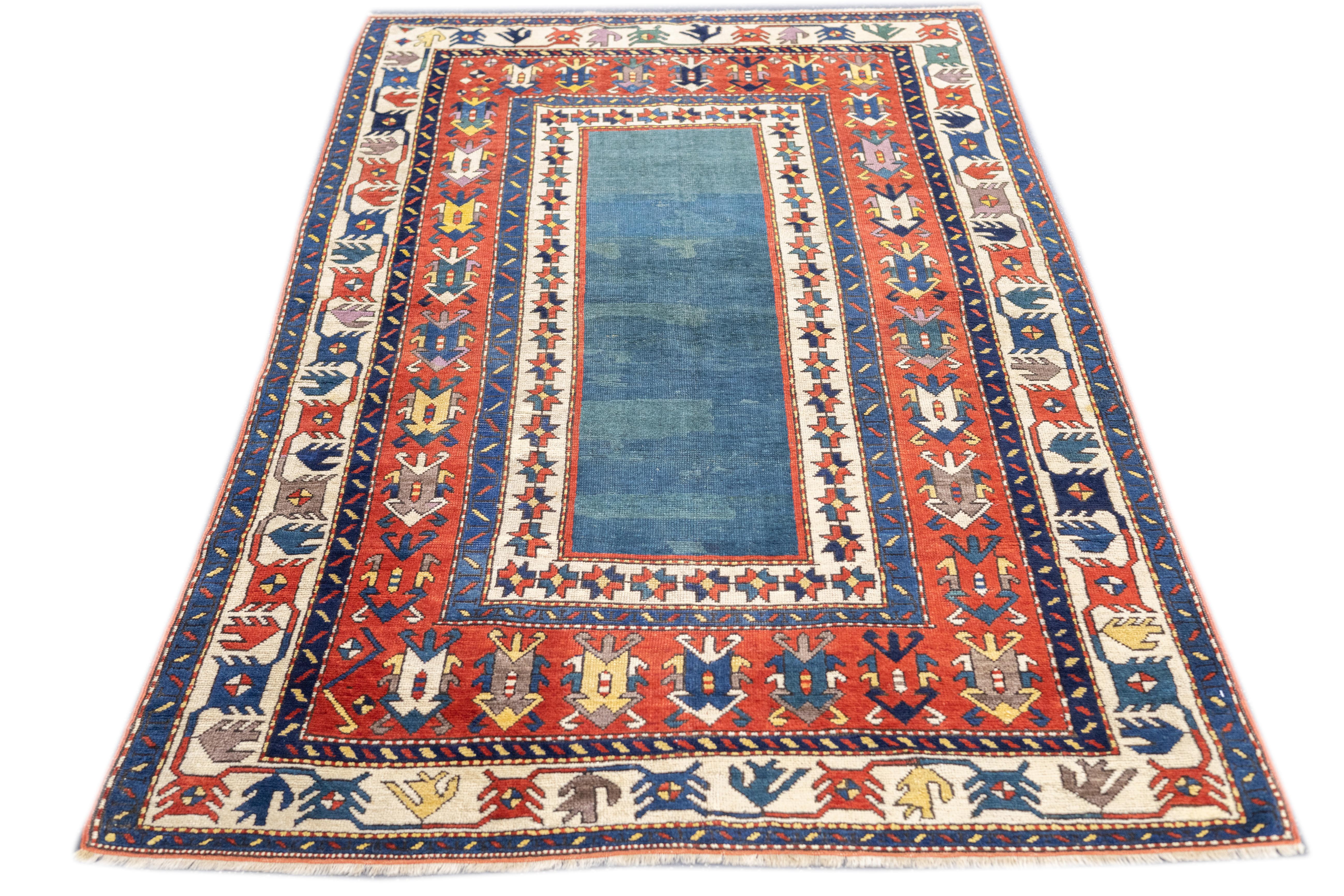 XIXe siècle Tapis talish caucasien ancien 4'4'' x 8'0