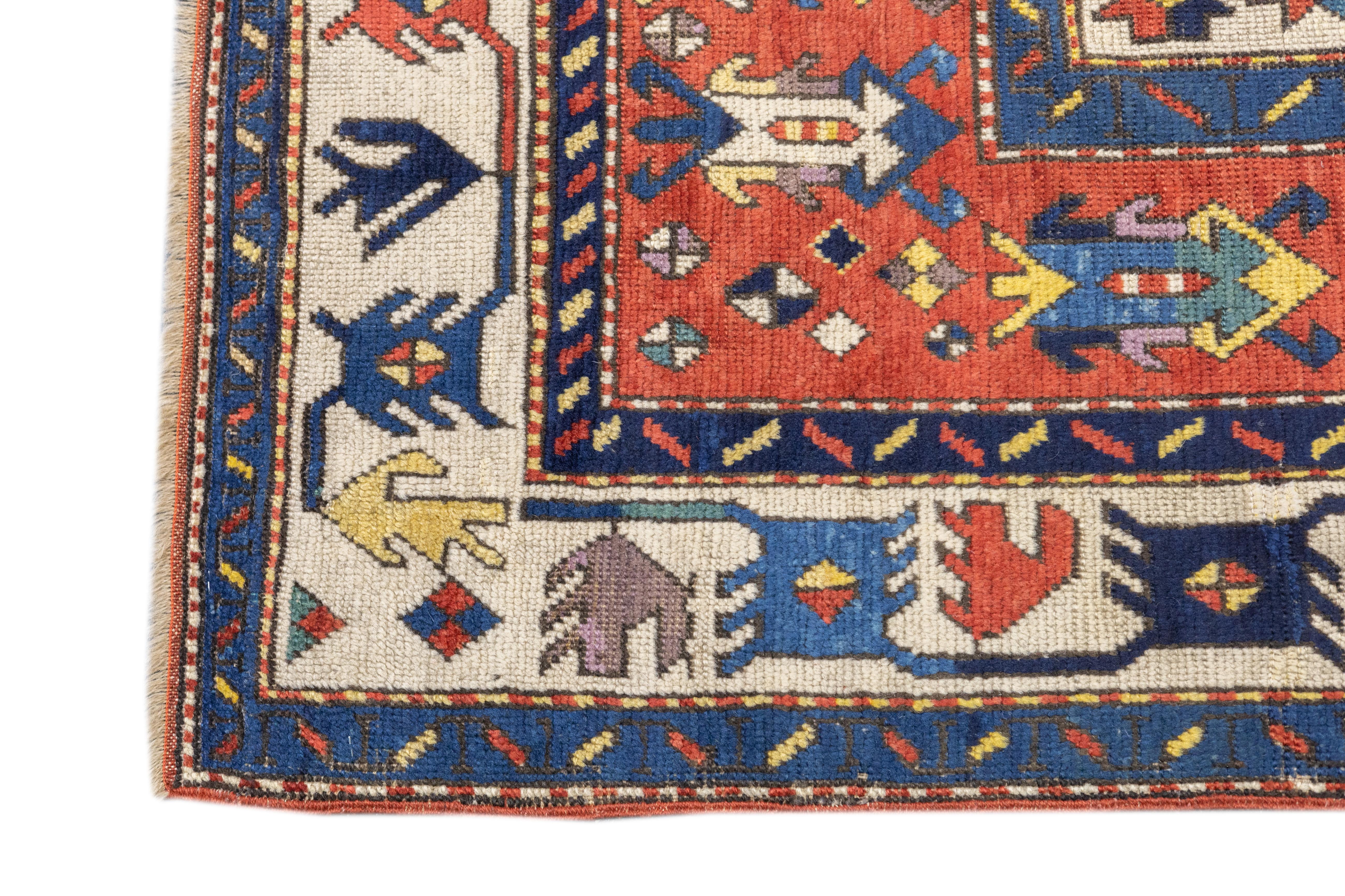 Tapis talish caucasien ancien 4'4'' x 8'0