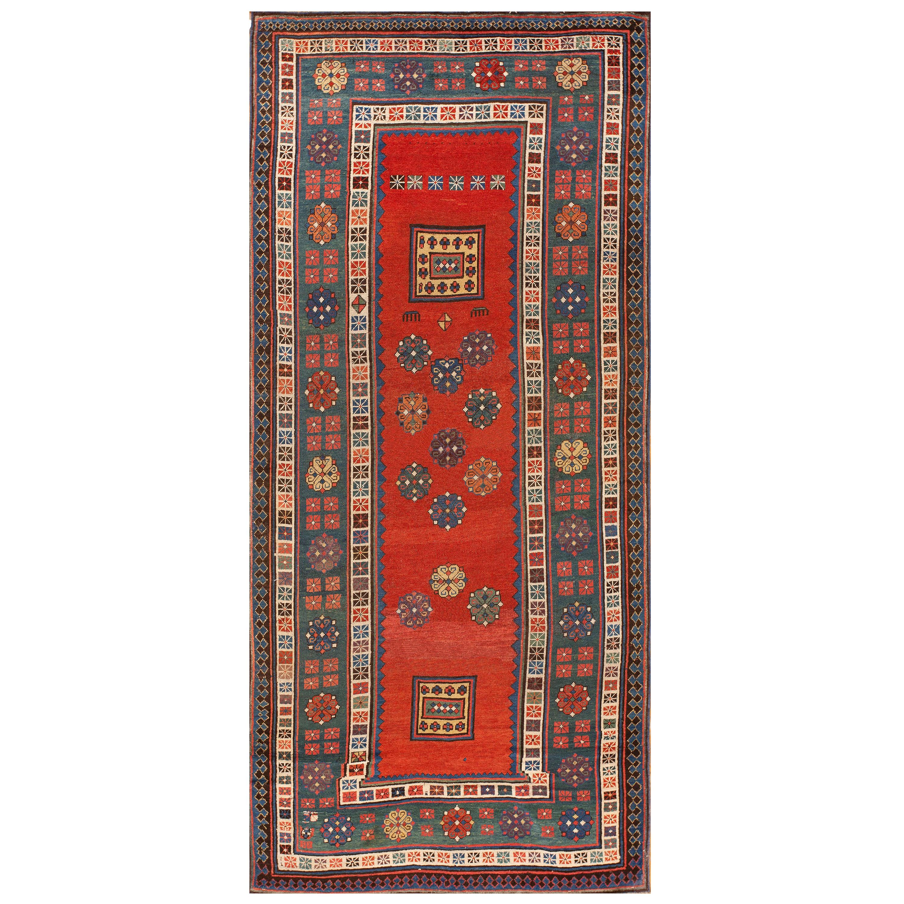 Tapis caucasien Talish du 19ème siècle ( 4' x 8'8" - 122 x 264 )