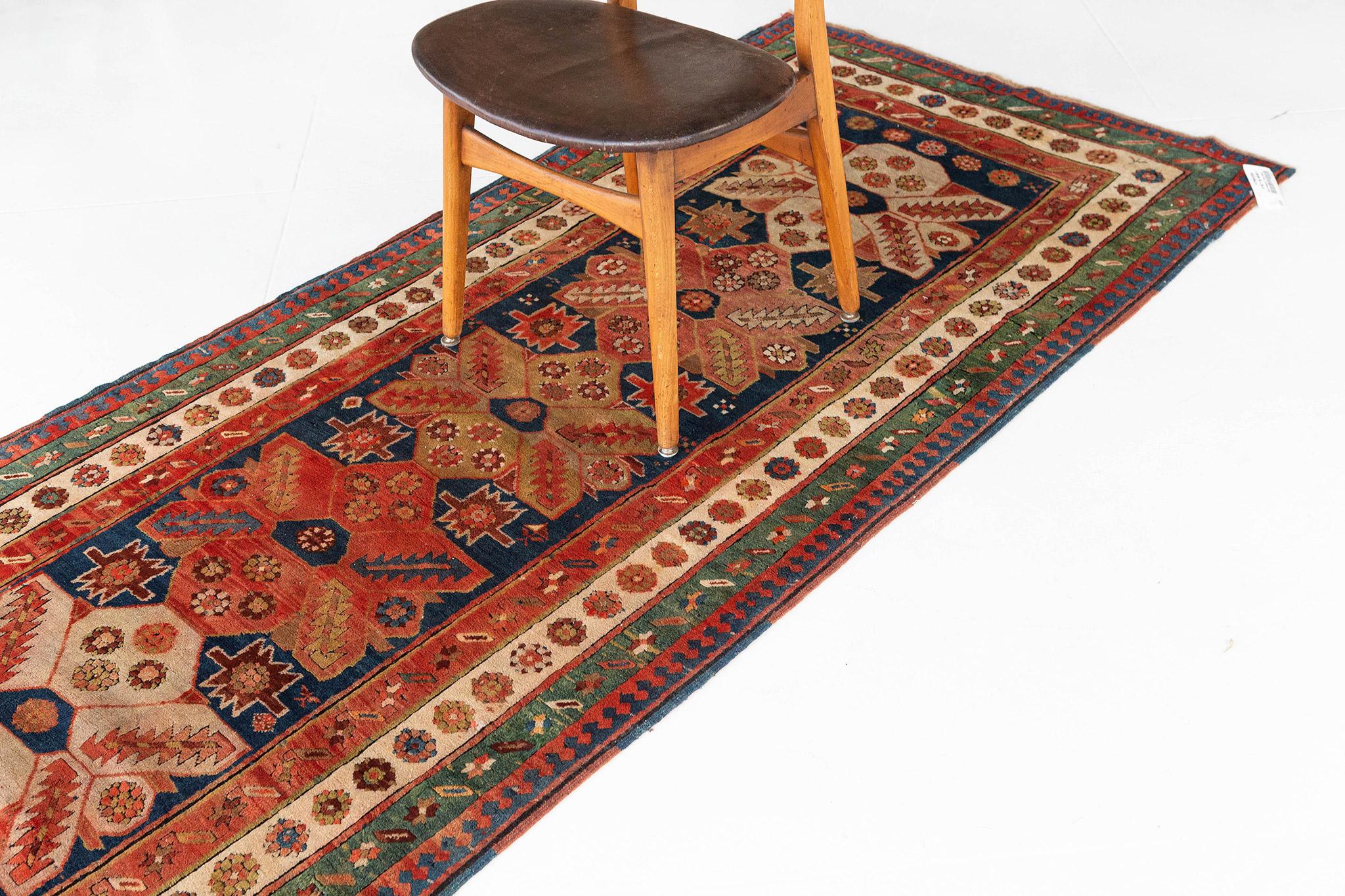 Hand-Knotted Antique Caucasian Talish Runner For Sale