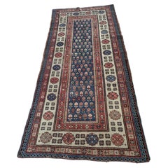 Antique Caucasian Talish Wool Rug, Indigo Field & Wide Border, c. 1880s -1B1002
