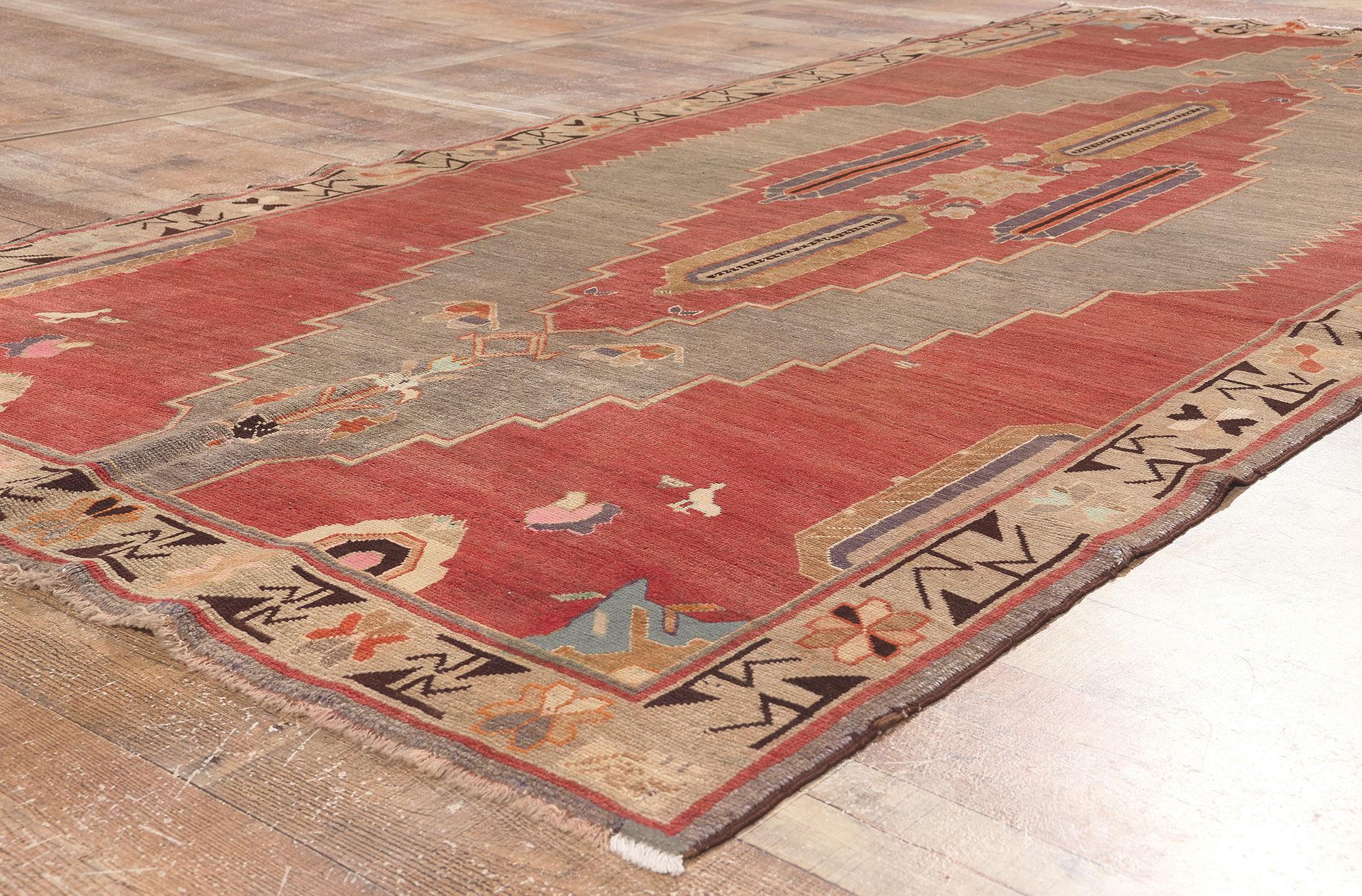 20th Century Antique Caucasian Tribal Rug, Nomadic Charm Meets Masculine Appeal For Sale
