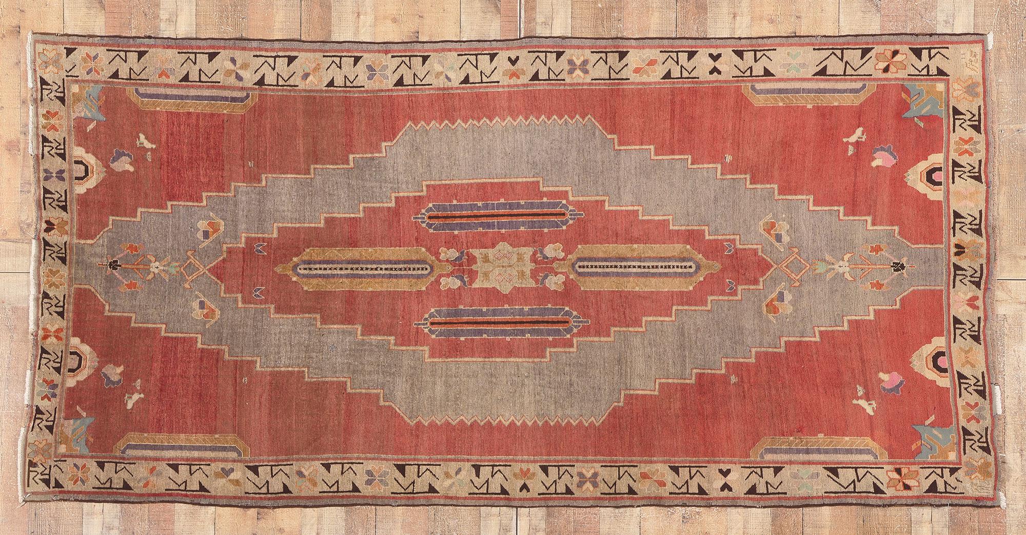 Antique Caucasian Tribal Rug, Nomadic Charm Meets Masculine Appeal For Sale 1