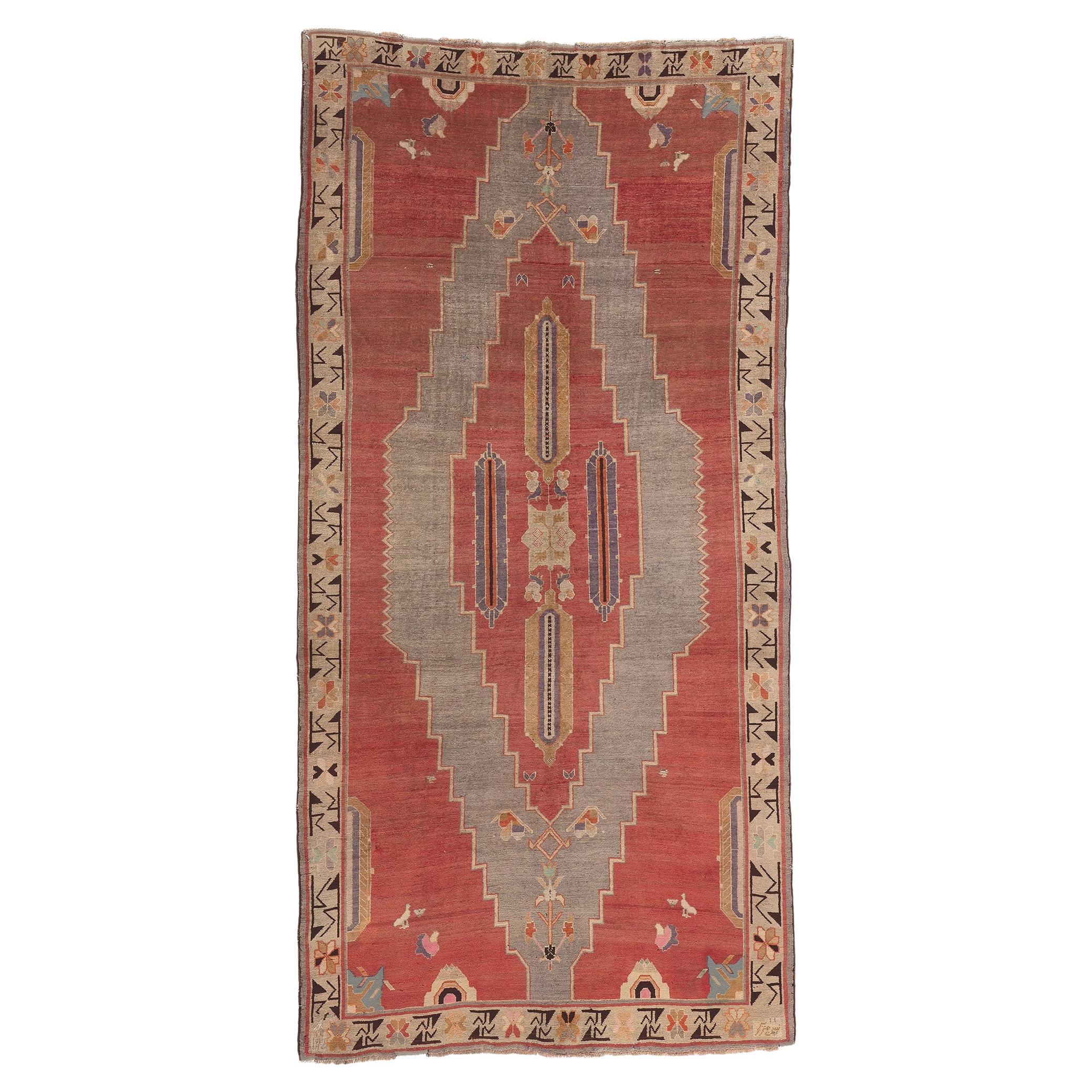 Antique Caucasian Tribal Rug, Nomadic Charm Meets Masculine Appeal For Sale
