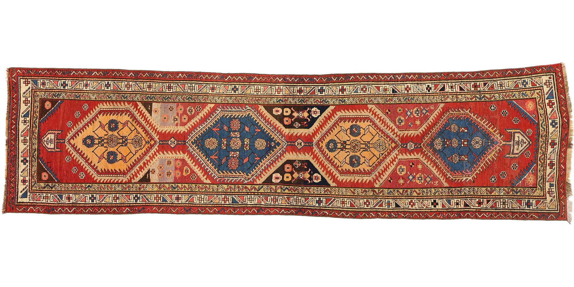 Antique Caucasian Shirvan Rug Tribal Carpet Runner  For Sale 7