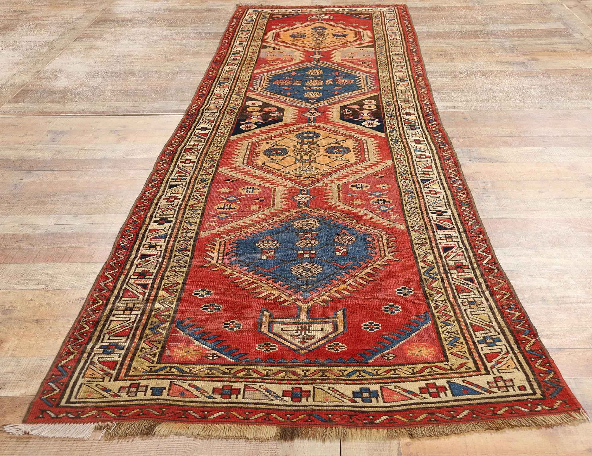 Antique Caucasian Shirvan Rug Tribal Carpet Runner  For Sale 5