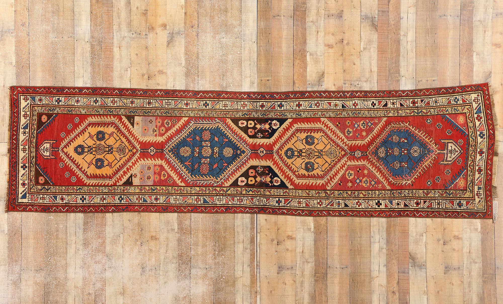 Antiker kaukasischer Schirwan-Teppich, Stammeskunst-Teppich, Läufer  im Angebot 5