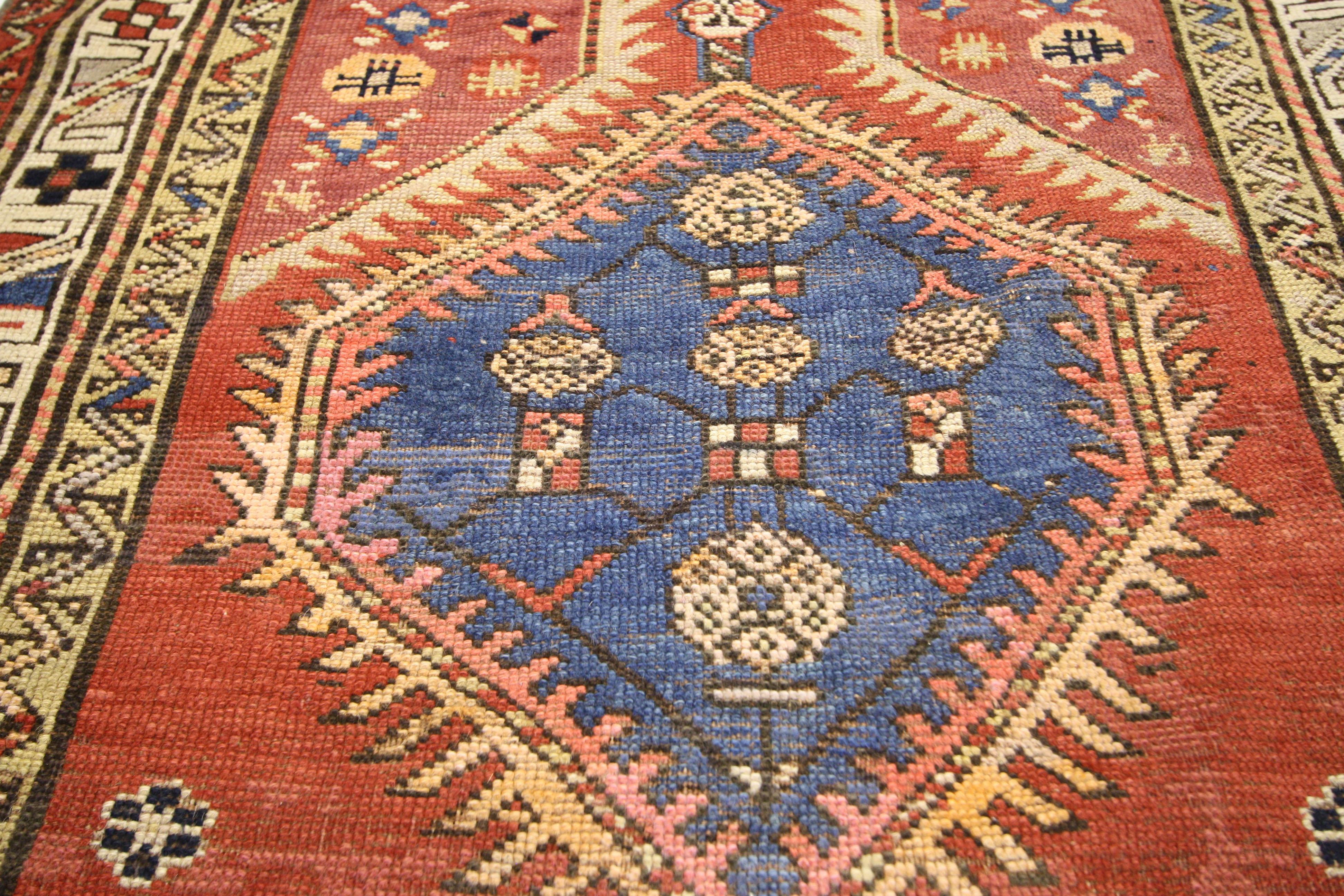 Antique Caucasian Shirvan Rug Tribal Carpet Runner  For Sale 1