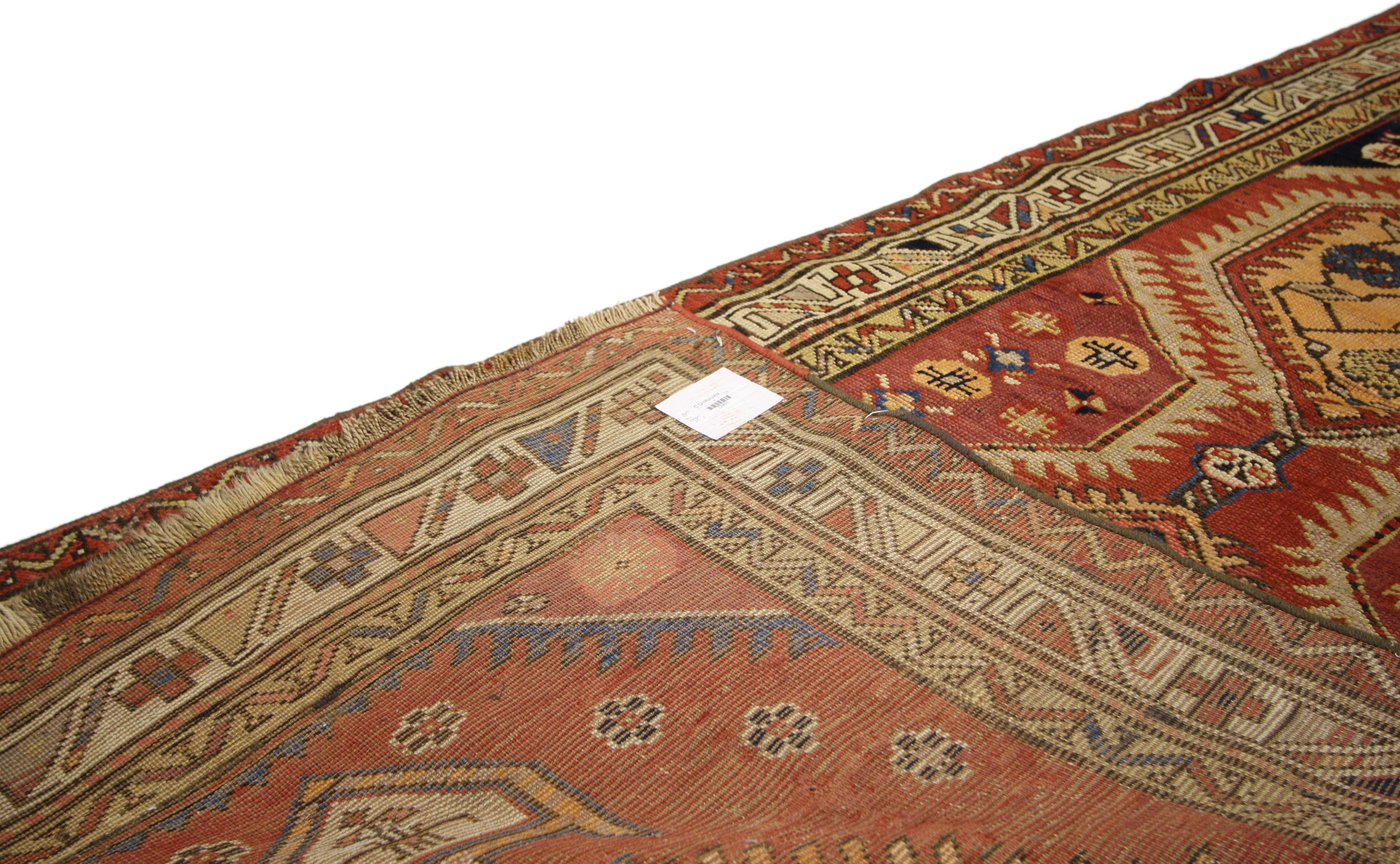 Antique Caucasian Shirvan Rug Tribal Carpet Runner  For Sale 2