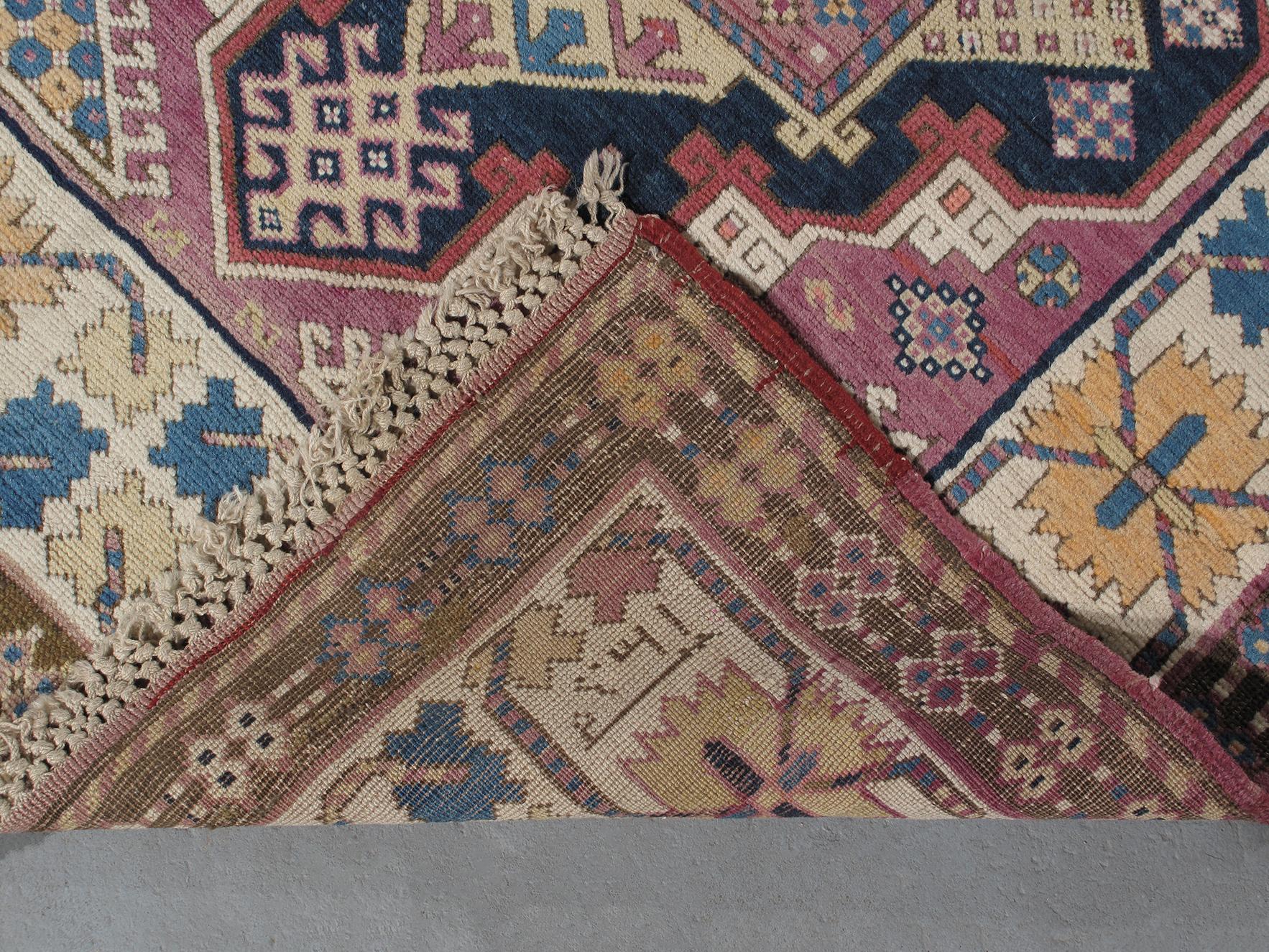 Wool Antique Caucasian Tribal Shirvan Runner Rug For Sale