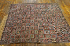 1890s Multi Diamond Caucasian Verneh Flat-Weave Carpet 5'4"x5'8" Woven Wool Rug