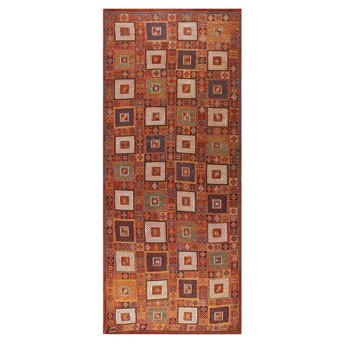 19th Century Caucasian Verneh Flat-Weave Carpet  ( 6 4'' x 15' - 193 x 457 ) For Sale
