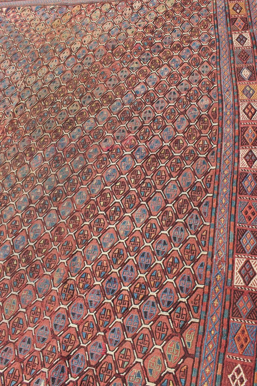 Tapis caucasien ancien Verneh / Zilleh à motifs géométriques multicolores en vente 2