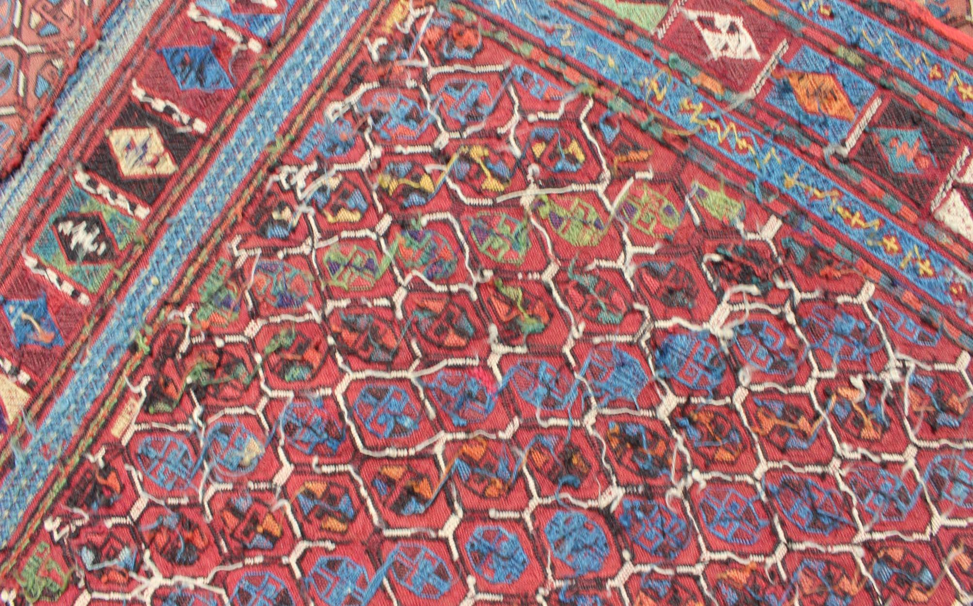 Tapis caucasien ancien Verneh / Zilleh à motifs géométriques multicolores en vente 4