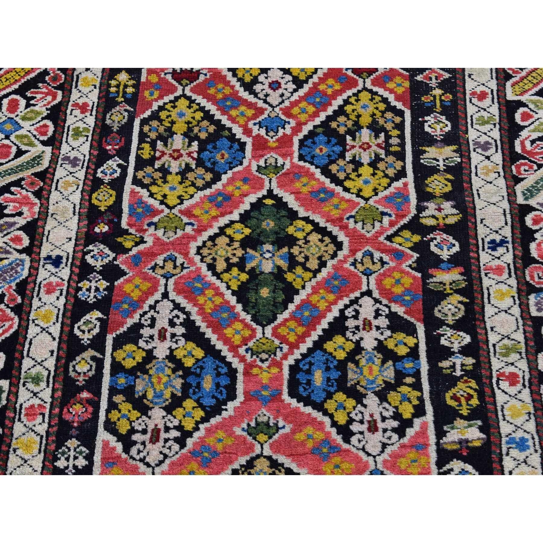 Antiguo caucásico Ancho Corredor Alto KPSI, Buen Cond, anudada a mano alfombra de lana marrón Medieval en venta