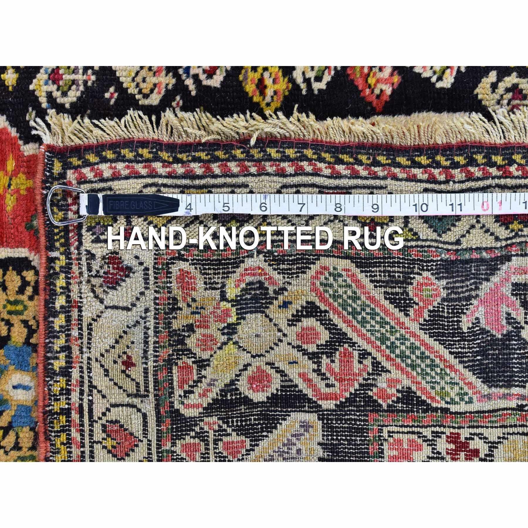 Antique Caucasian Wide Runner High KPSI, Good Cond, Hand Knotted Brown Wool Rug For Sale 1