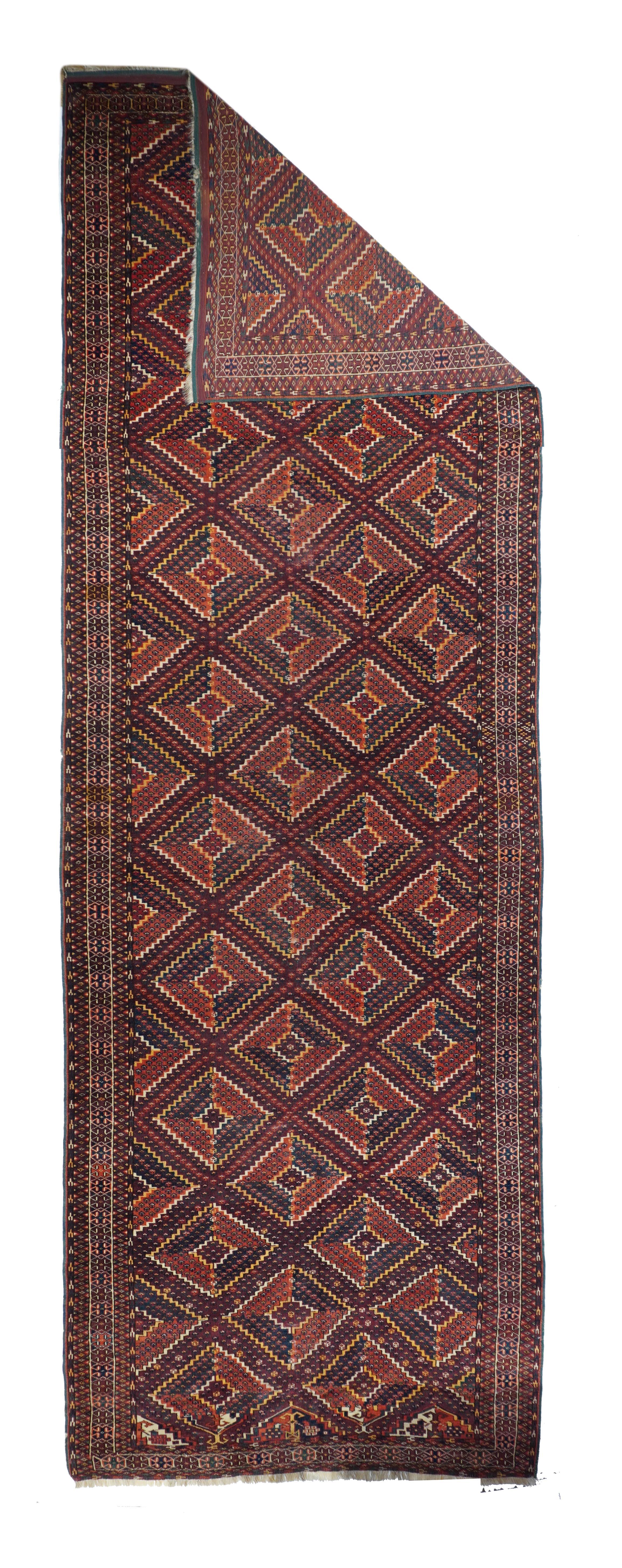 Antique Caucasian Yamud Rug 5'4'' x 15'6''.