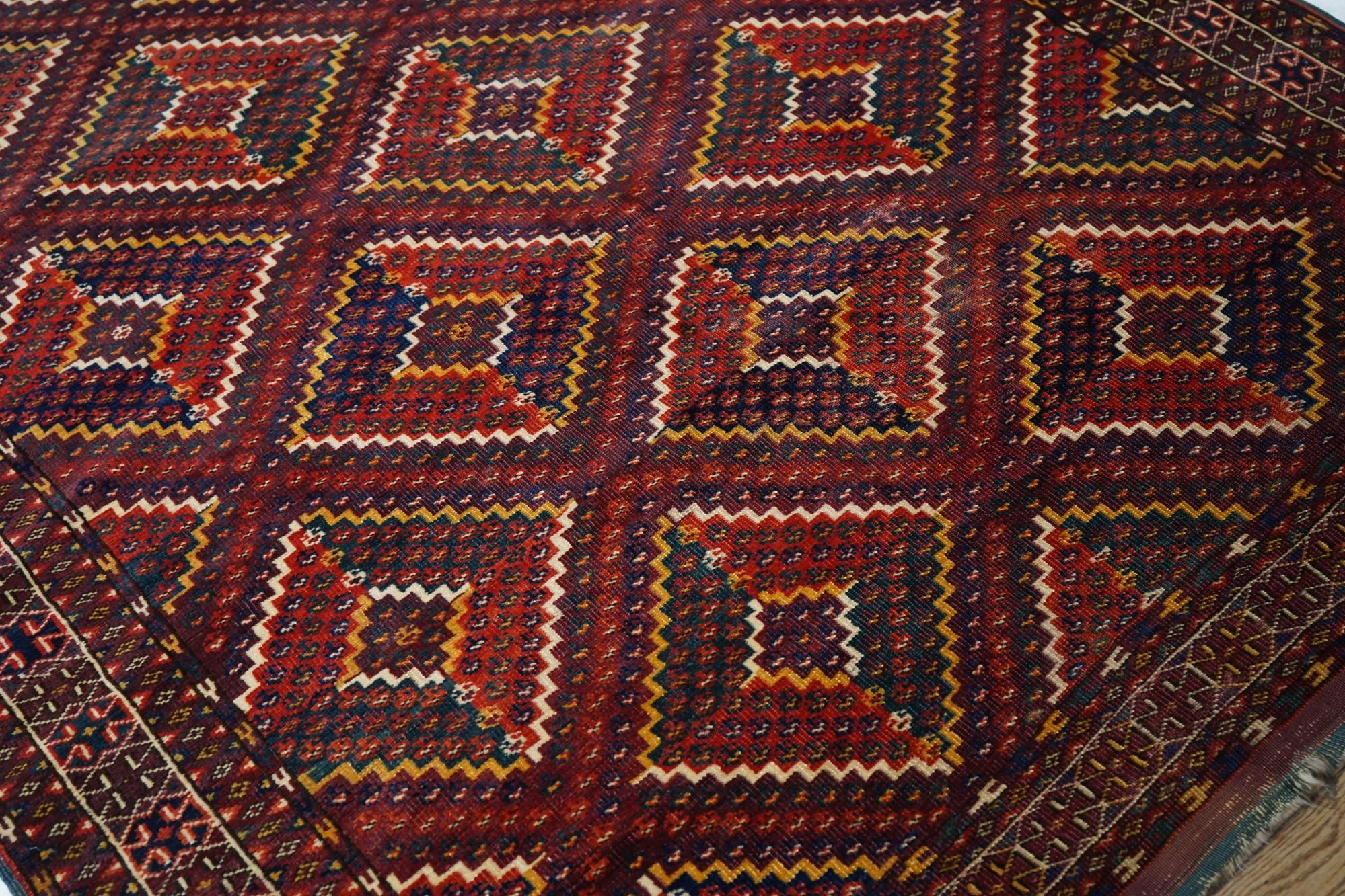 Wool Antique Caucasian Yamud Rug For Sale