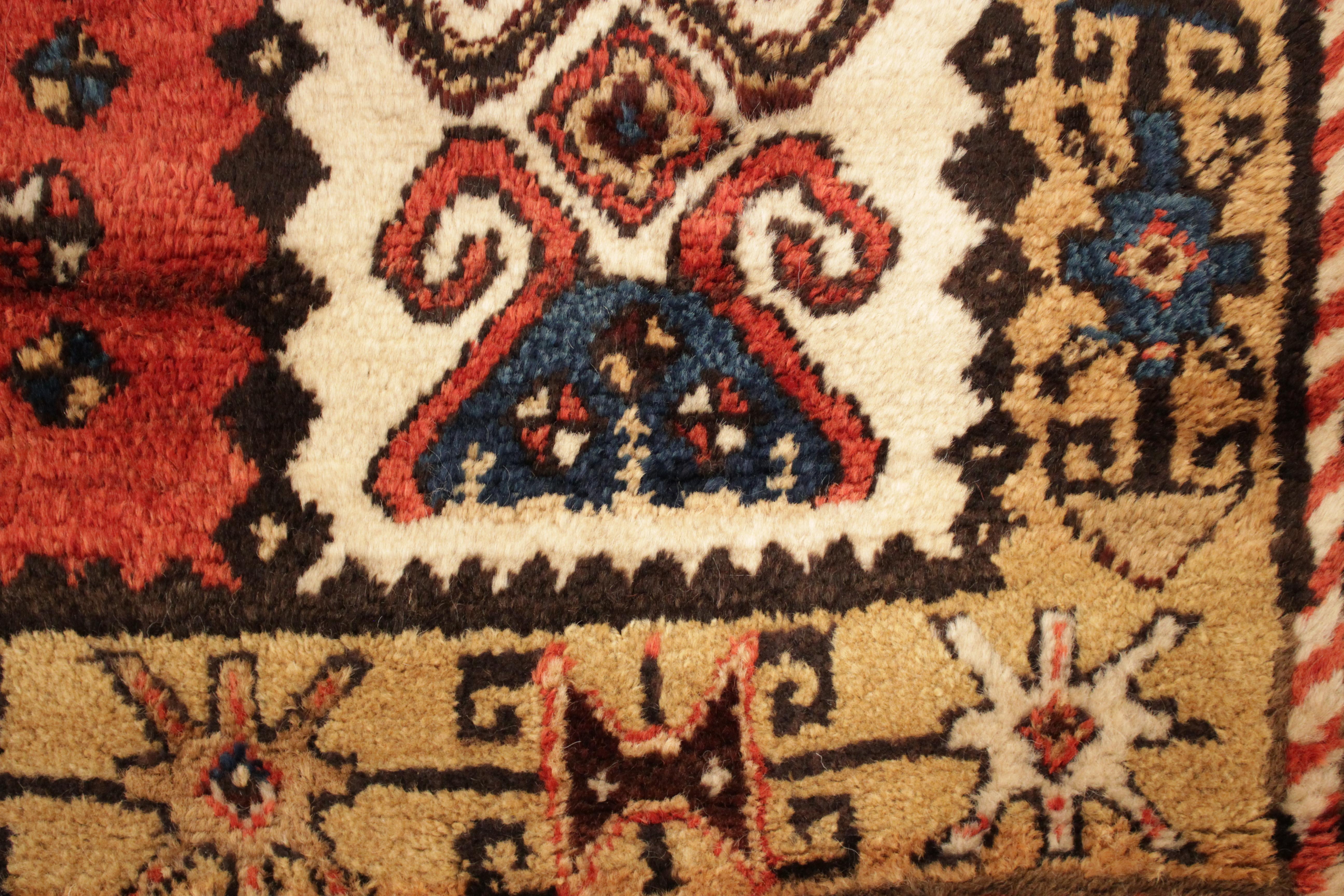 Kazak Antique Caucasian Zakatala Square Rug For Sale