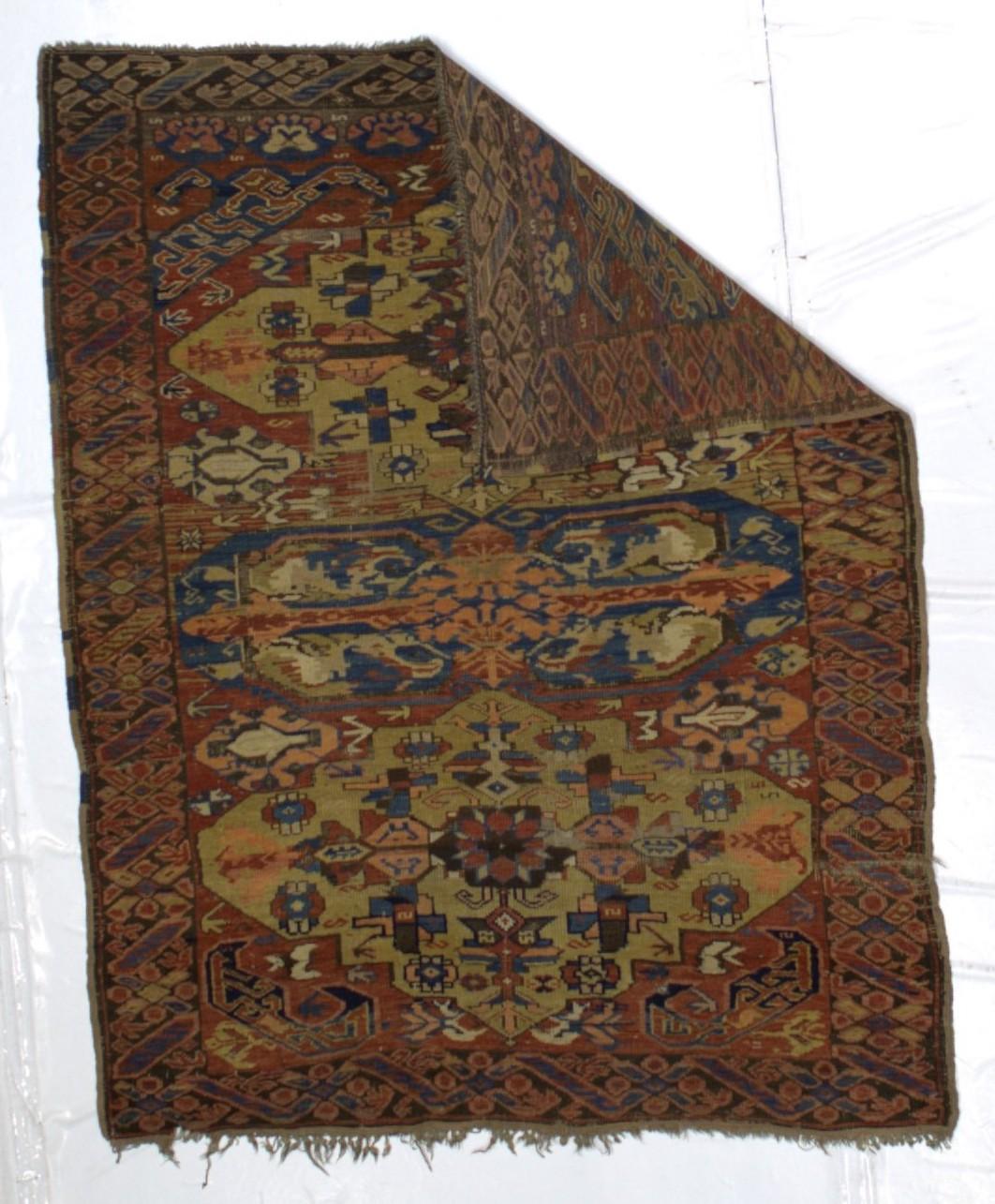 Antique Caucasian Zehour Chi Chi Rug 4’0