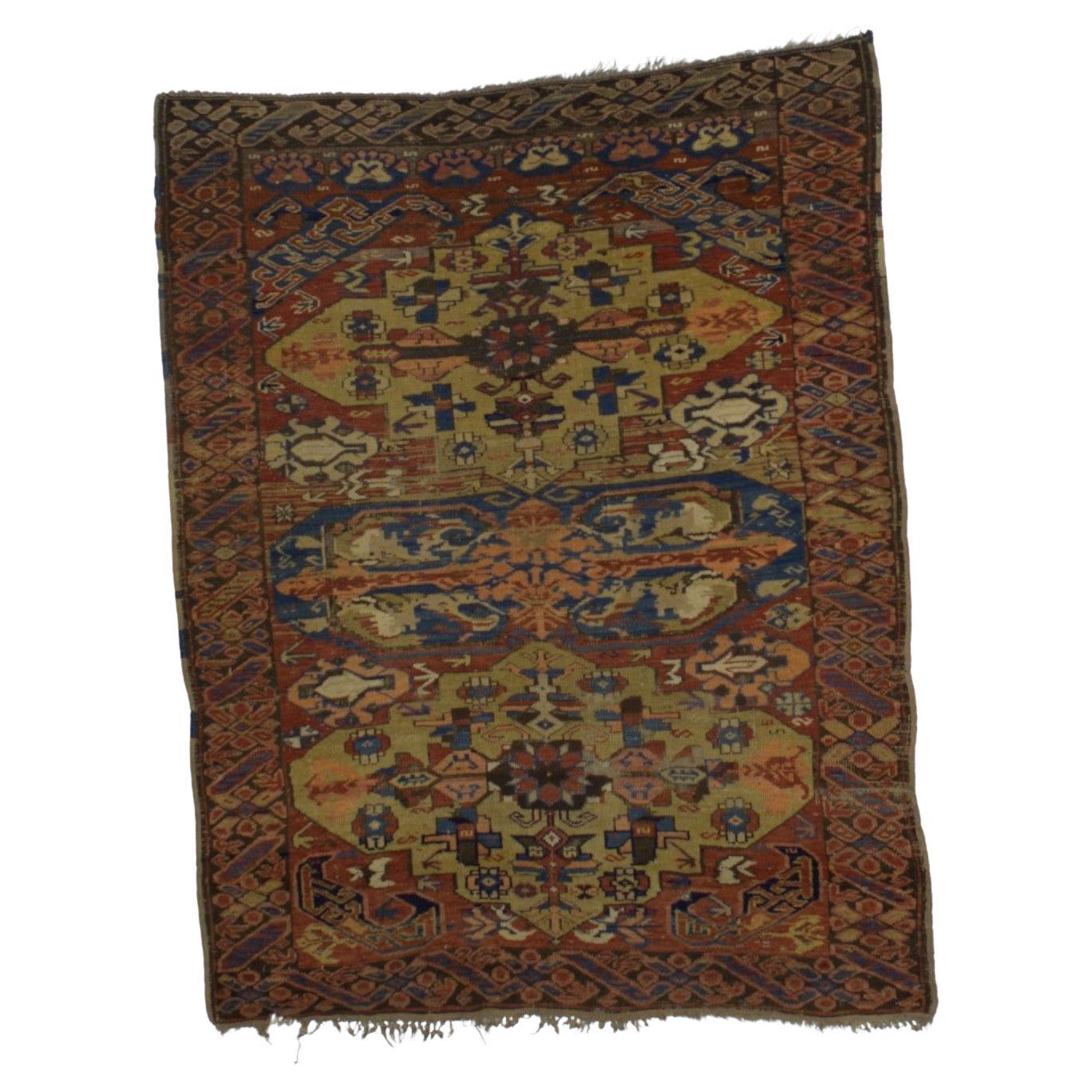 Antique Caucasian Zehour Chi Chi Rug 4’0" x 5’2"