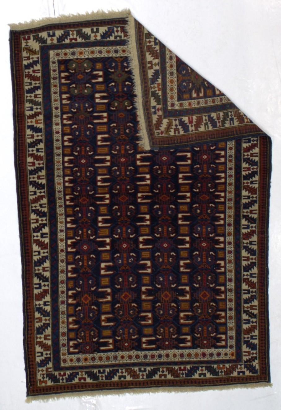Antique Caucasian Zehour Kuba Rug 3’7