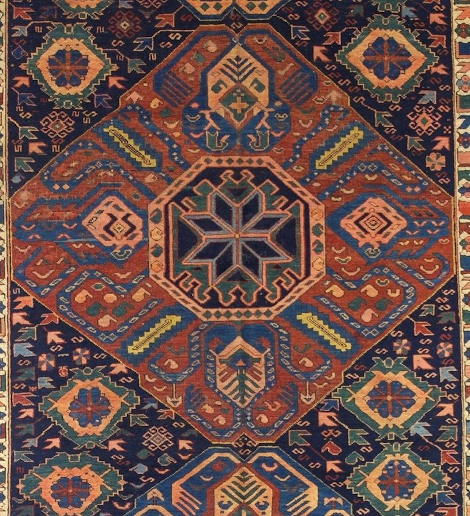 Antique Caucasian Zehour Rug 5'4