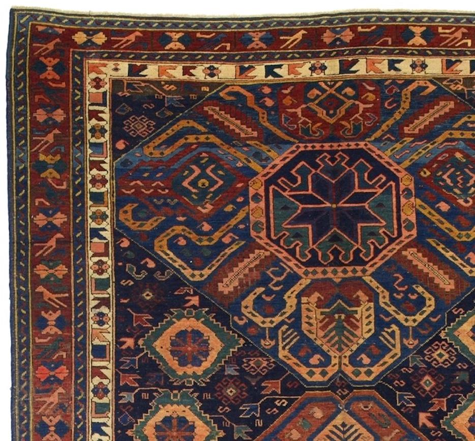 19th Century Antique Caucasian Zehour Rug 5'4