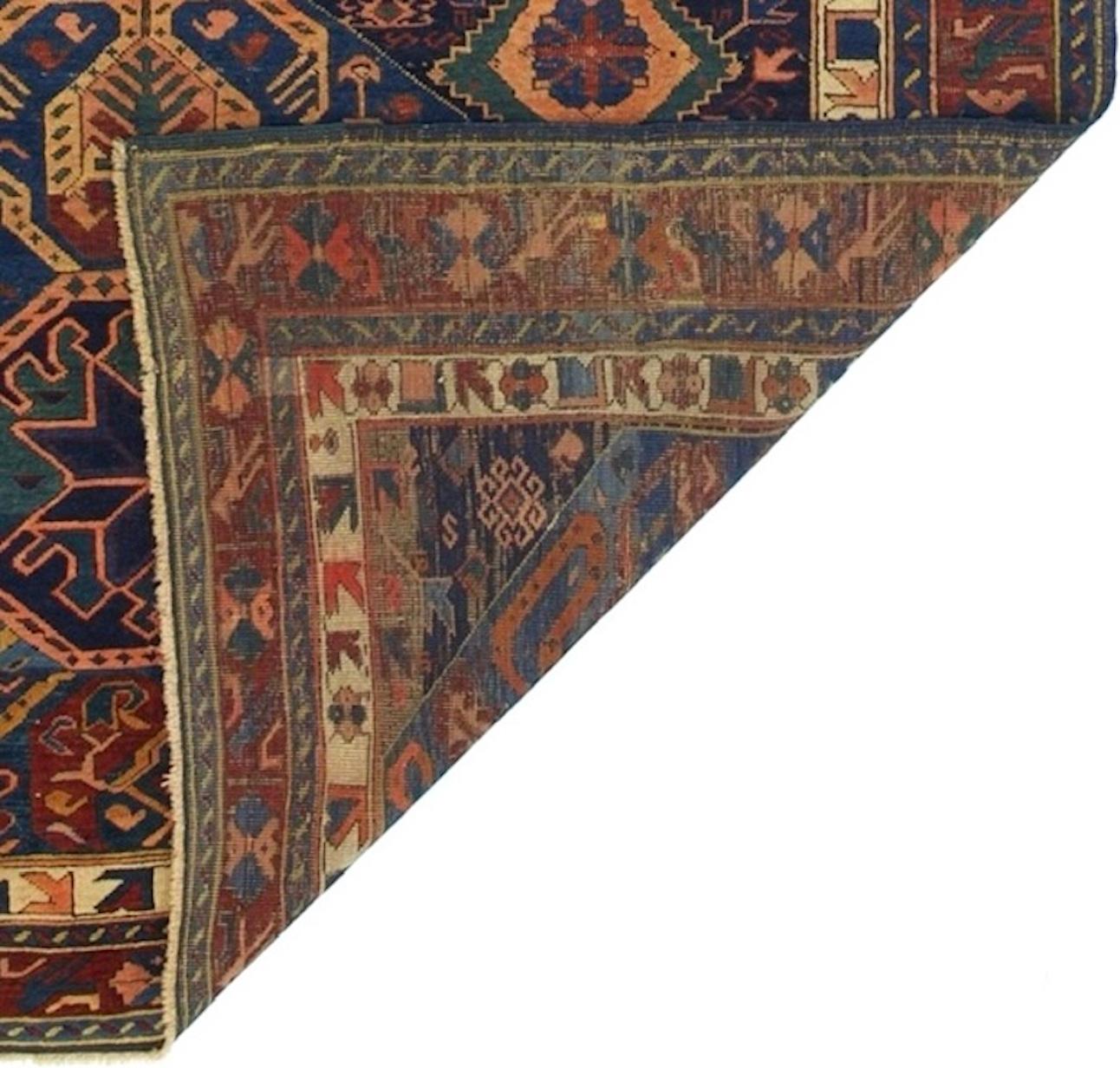Wool Antique Caucasian Zehour Rug 5'4