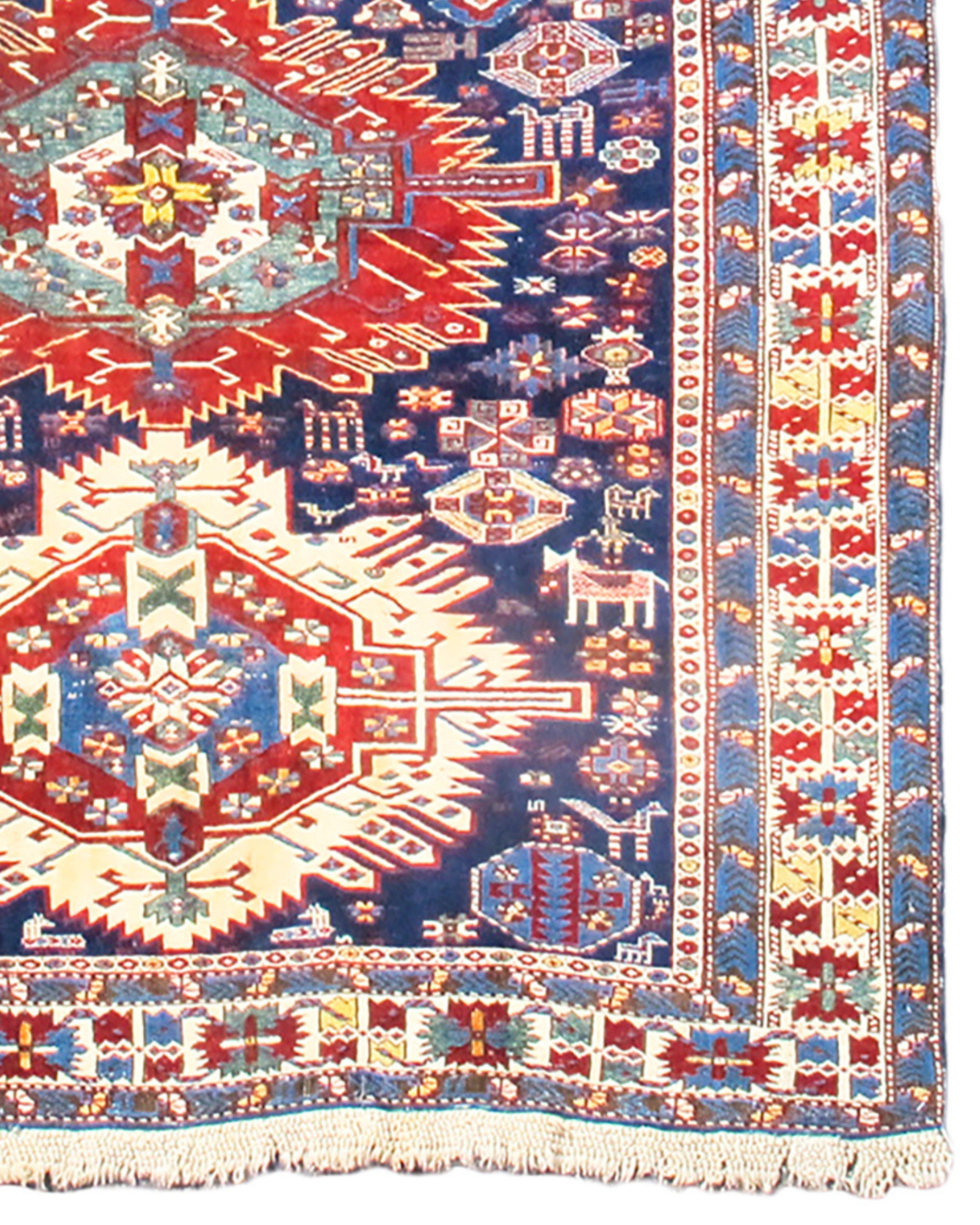 Wool Antique Caucasian Zejwa Kuba Long Rug, Early 20th Century For Sale