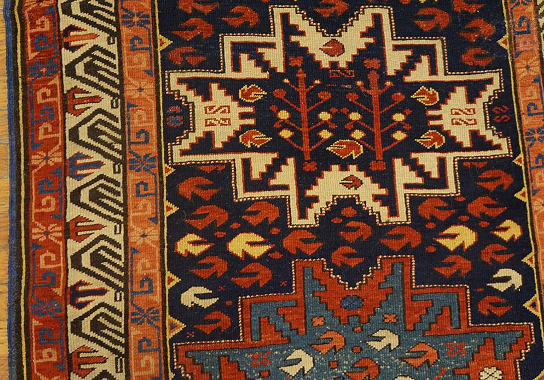 Kaukasischer Zeychor-Teppich des 19. Jahrhunderts ( 3'8