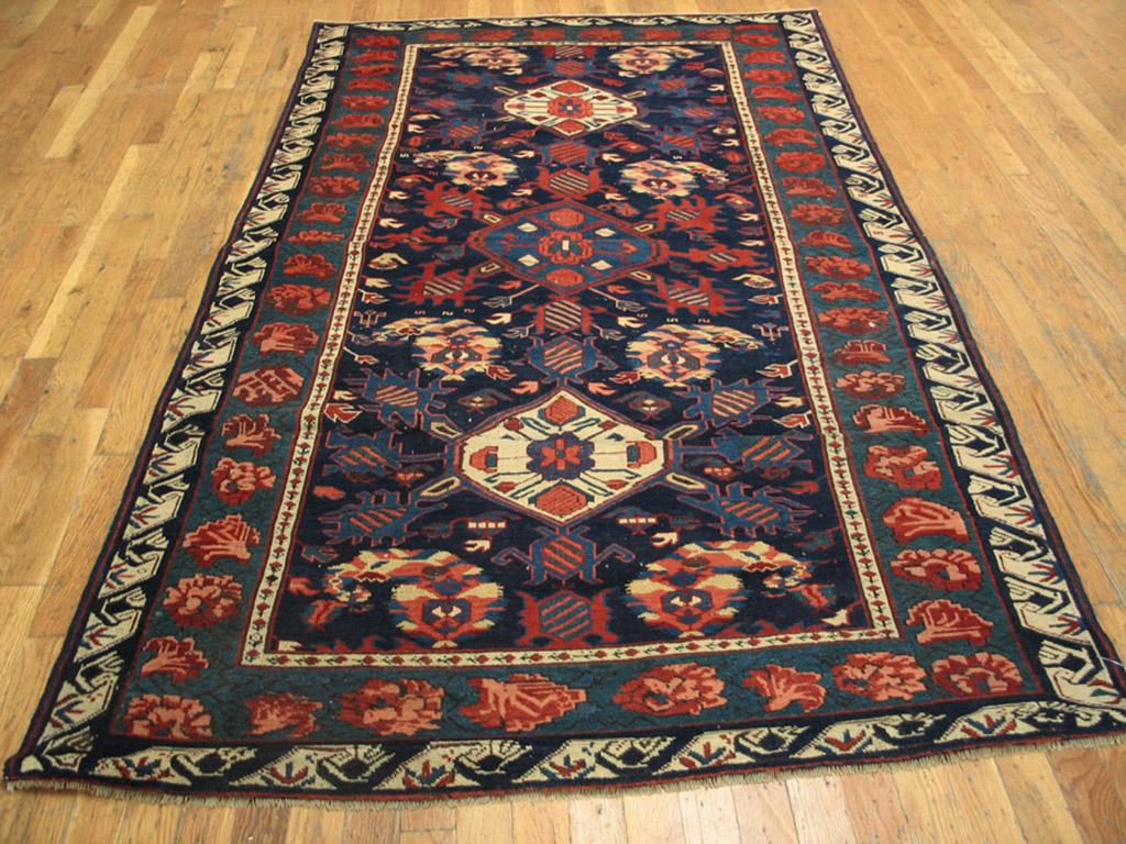 Hand-Knotted 19th Century Caucasian Zeychor Carpet ( 4'2