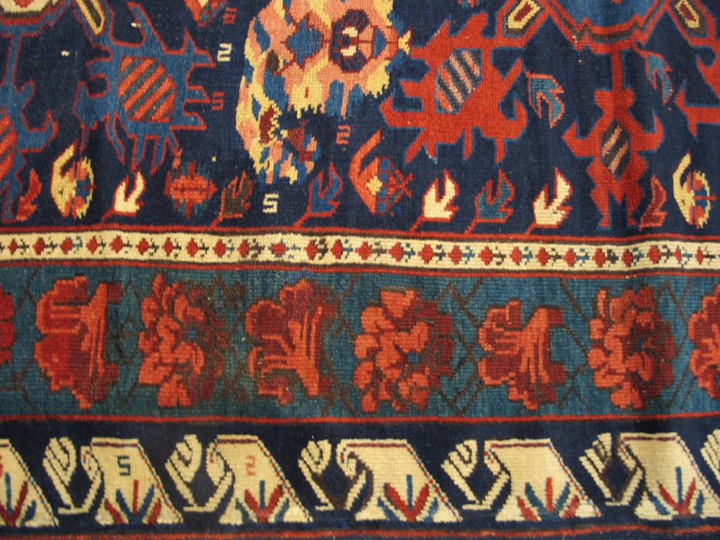 Wool 19th Century Caucasian Zeychor Carpet ( 4'2