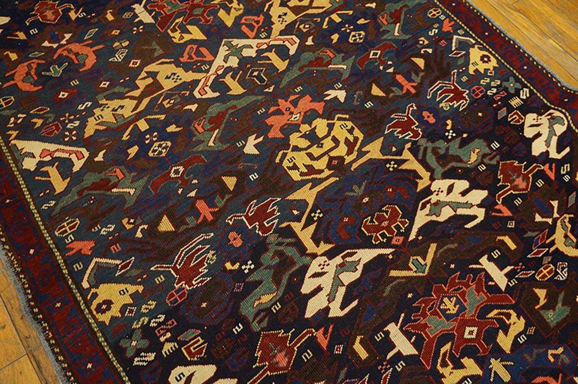 Late 19th Century 19th Century Caucasian Zeychor Rug ( 4'4