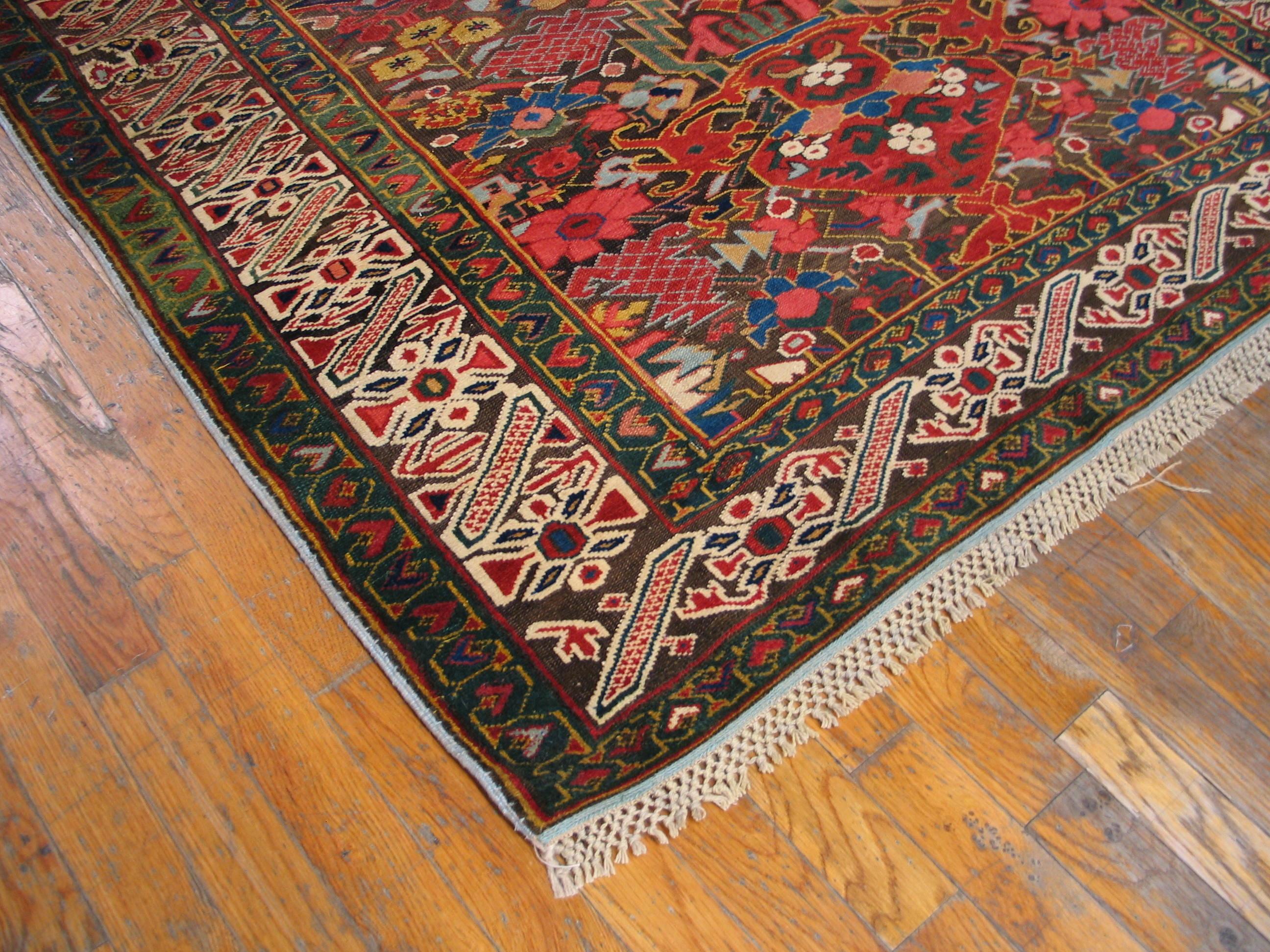 Hand-Knotted 19th Century Caucasian Zeychor Carpet ( 4'6