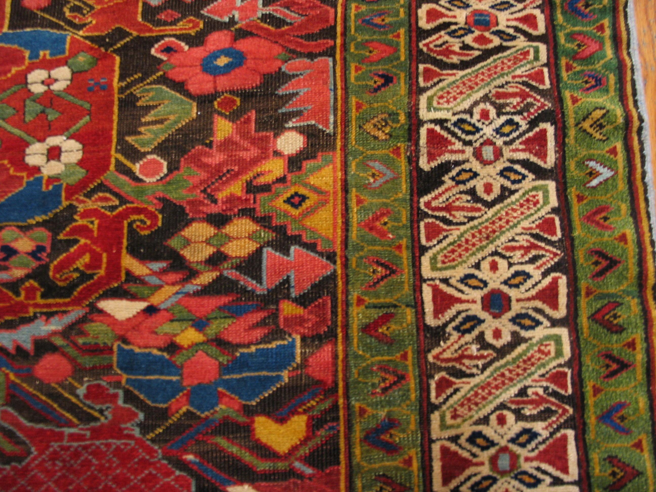 Kaukasischer Zeychor-Teppich des 19. Jahrhunderts ( 4'6