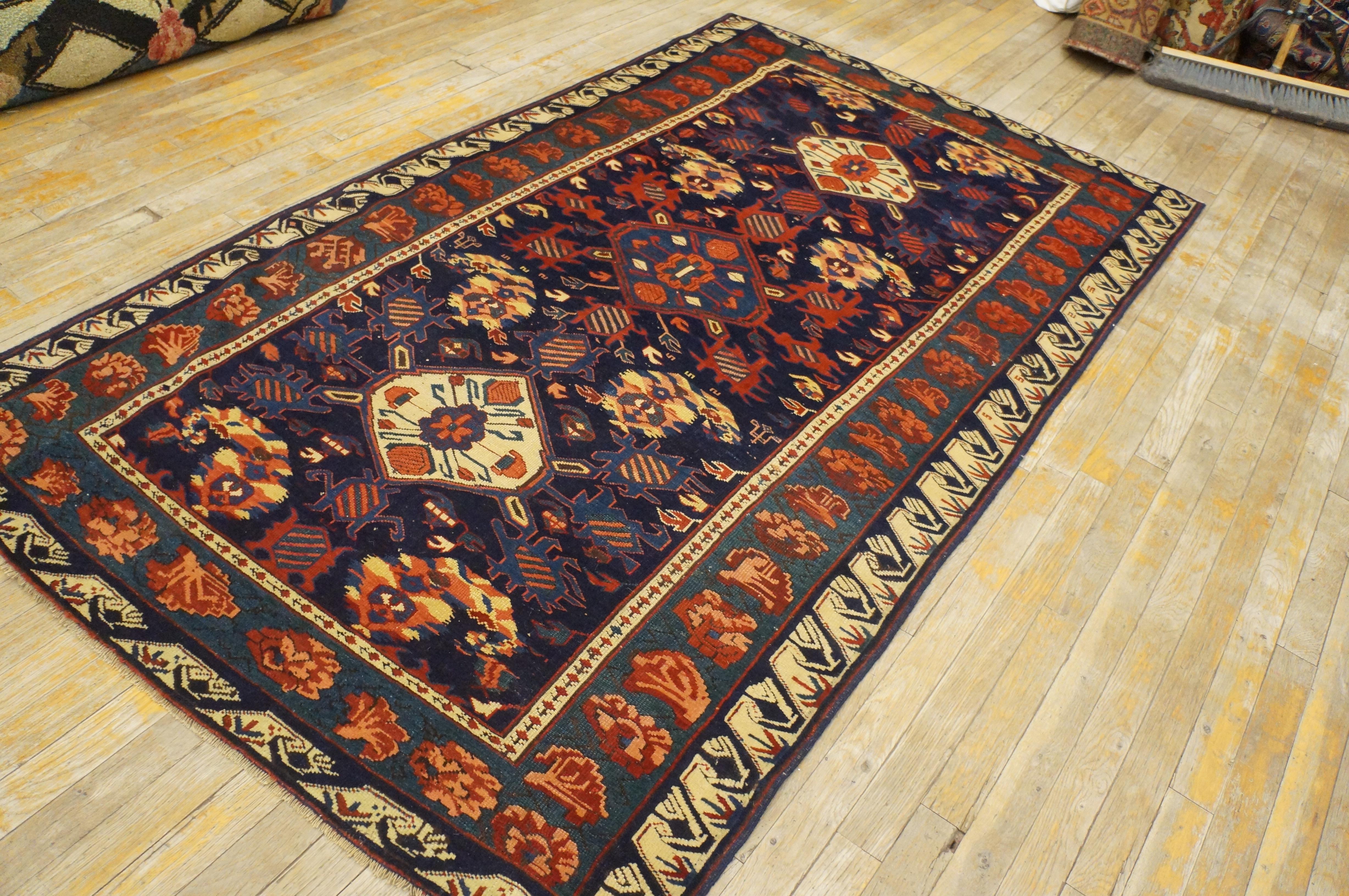 19th Century Caucasian Zeychor Carpet ( 4'2