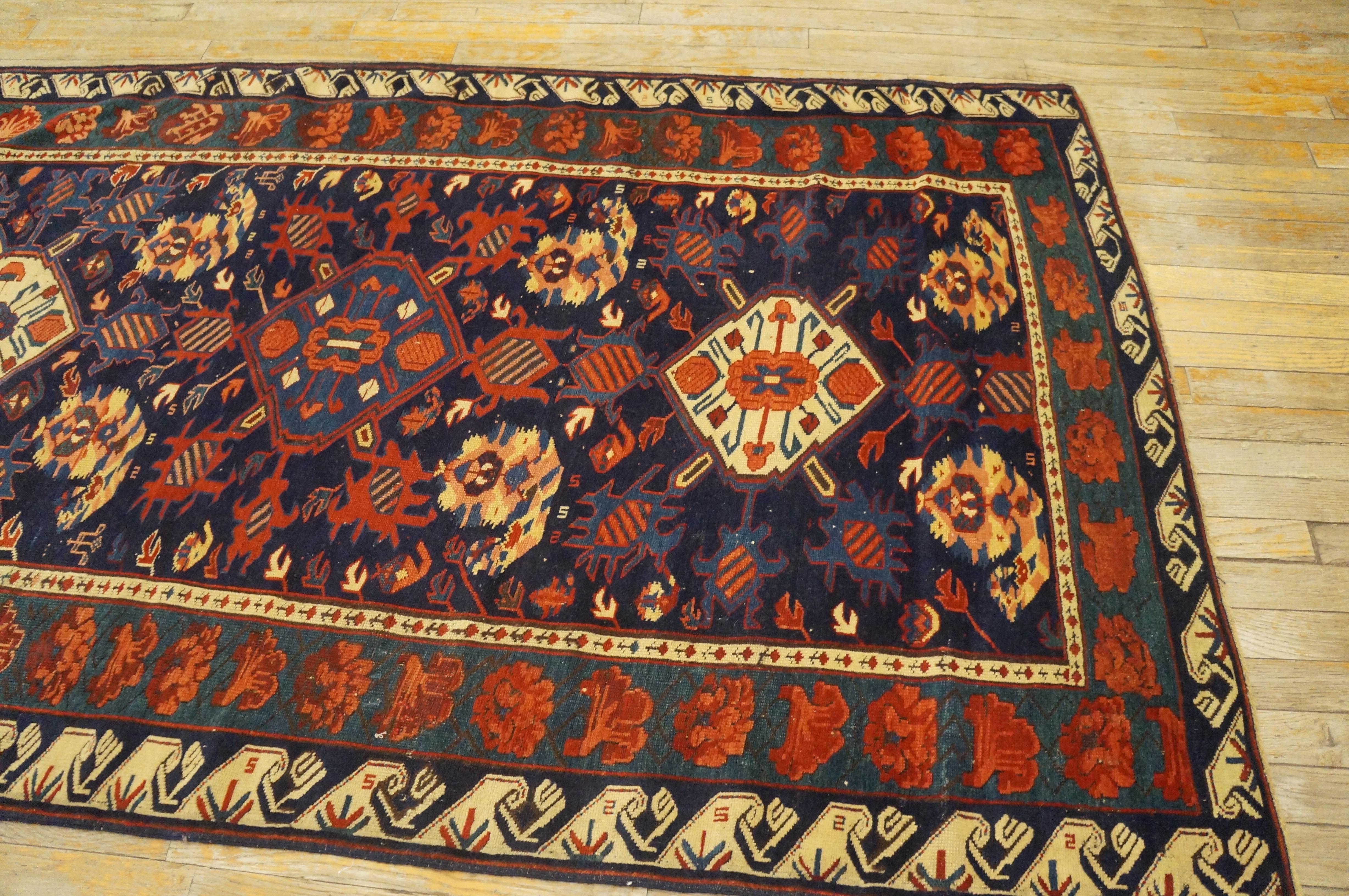 Kaukasischer Zeychor-Teppich des 19. Jahrhunderts ( 4'2