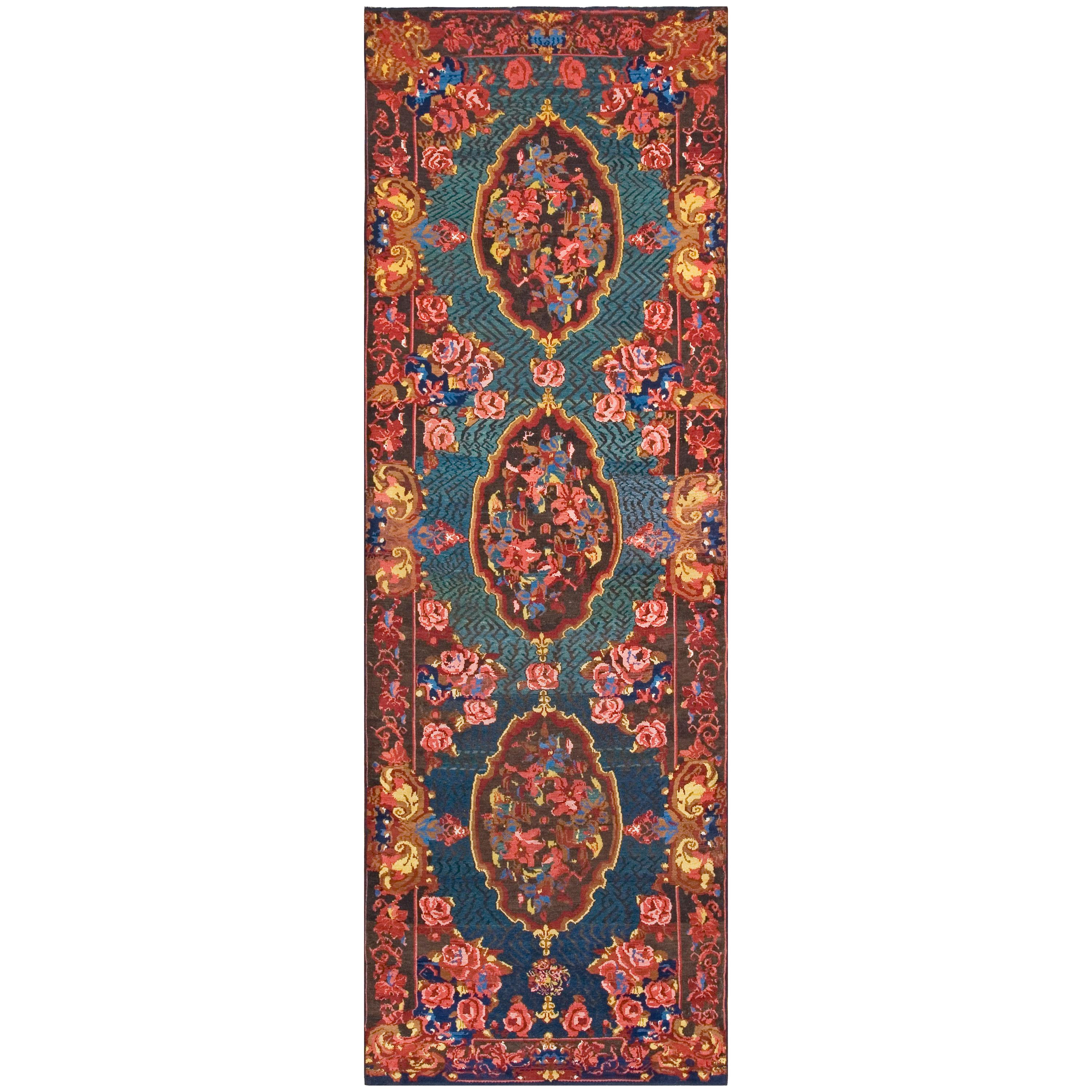19th Century Caucasian Zeychor Carpet  ( 4'6" x 13'10" - 137 x 422 )