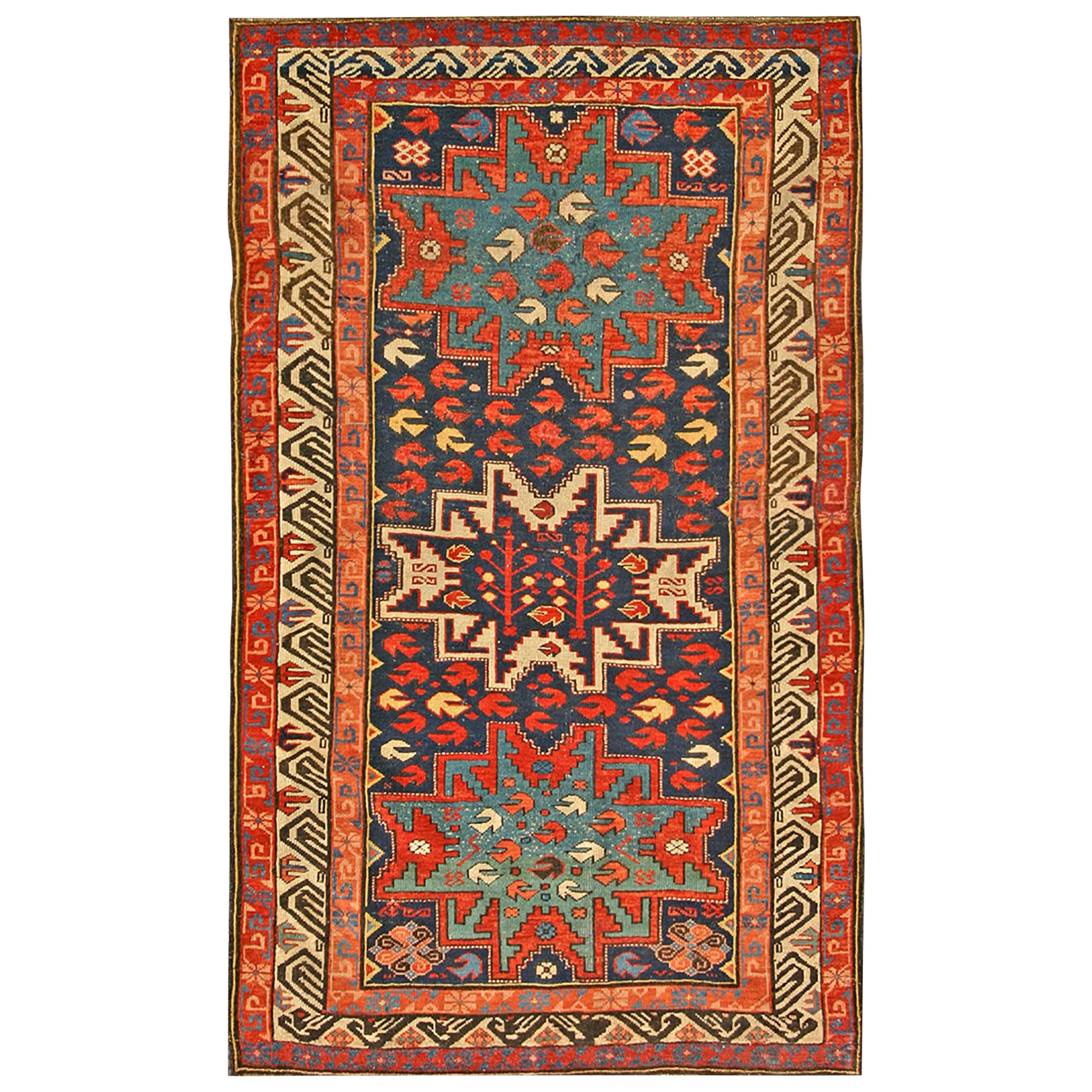 19th Century Caucasian Zeychor Carpet ( 3'8" x 5'10" - 112 x 178 ) For Sale
