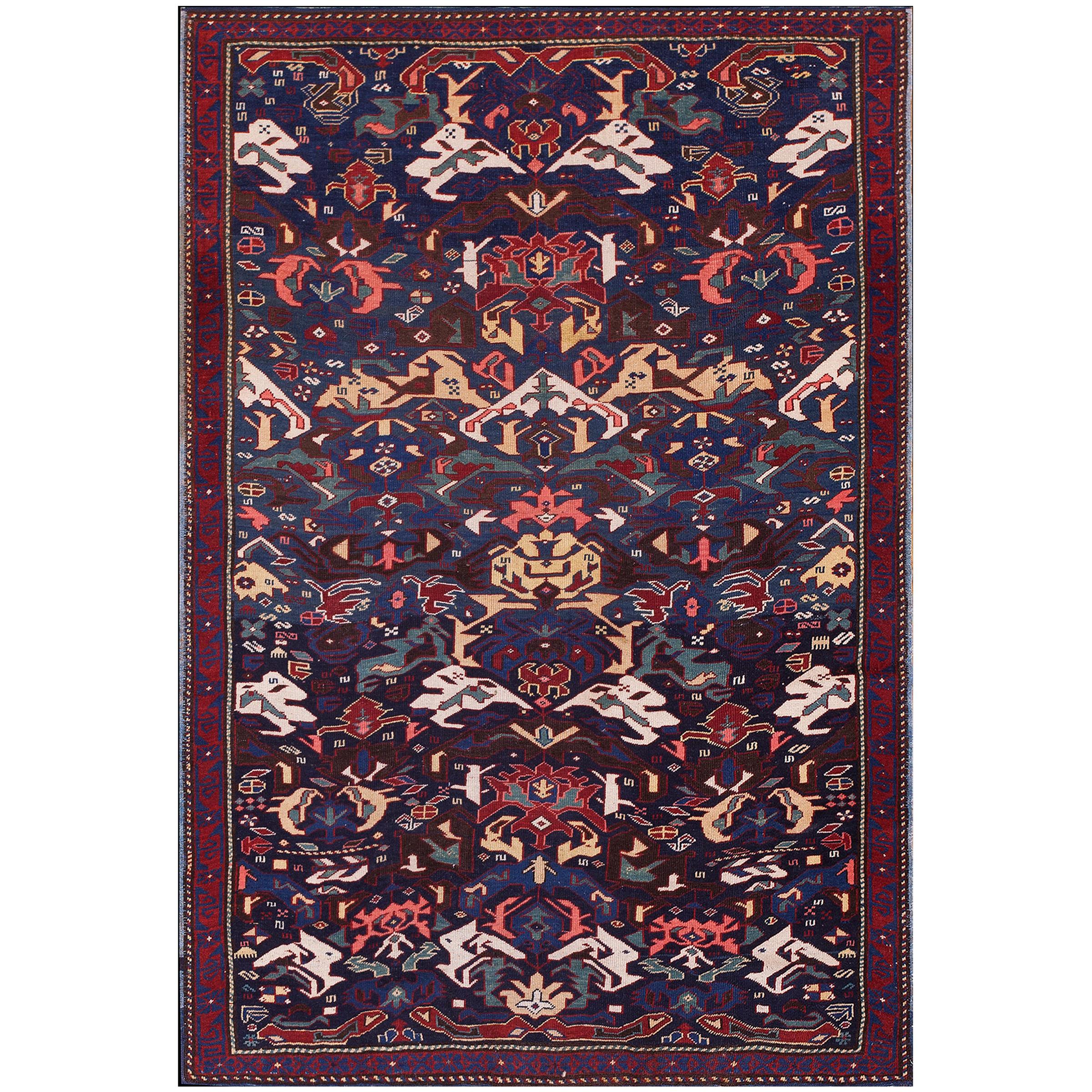 Kaukasischer Zeychor-Teppich des 19. Jahrhunderts ( 4'4" x 6'8" - 132 x 203) im Angebot
