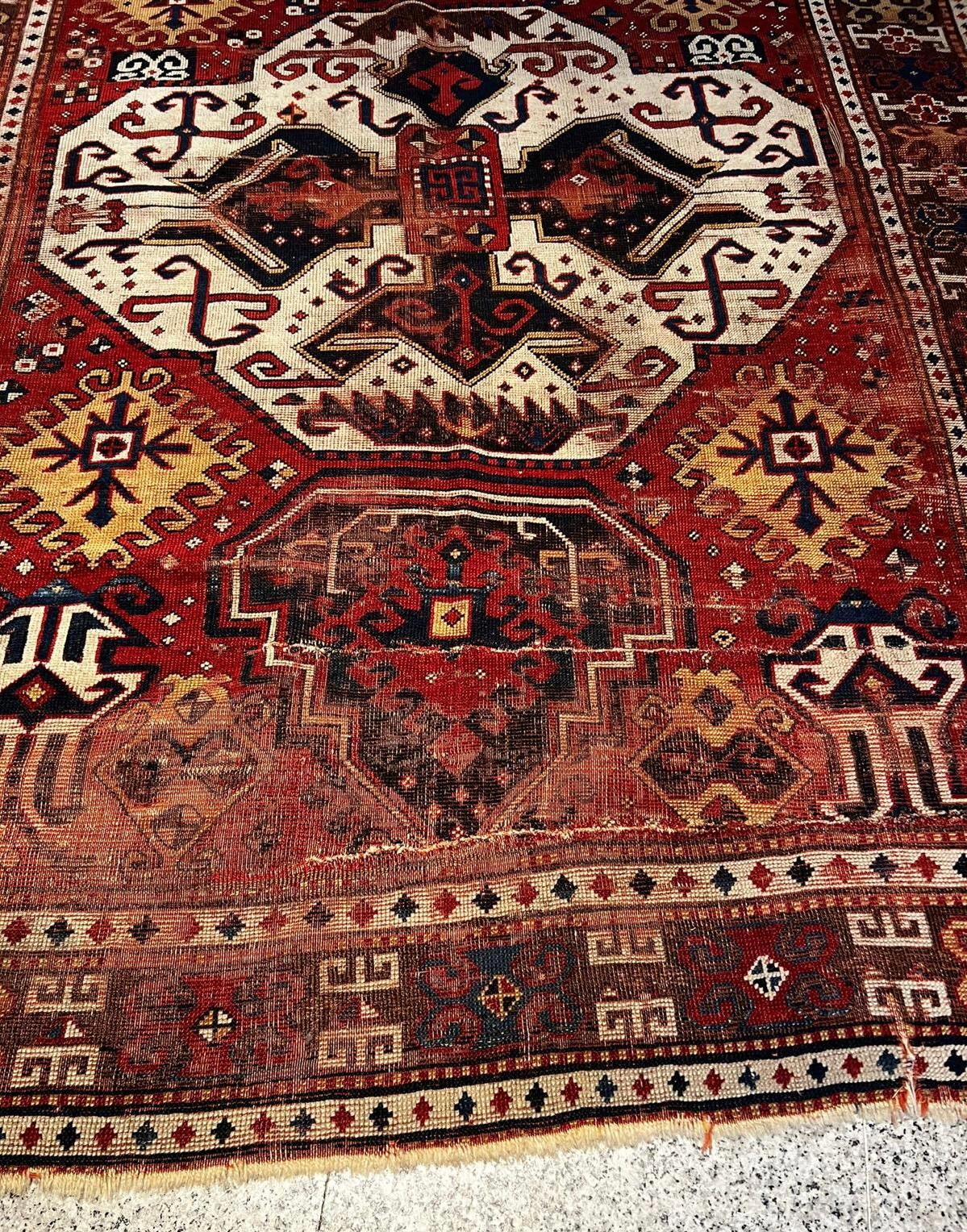 Antique Caucasien Rug, Kazak, Lori Pambak, Circa 1850 For Sale 3