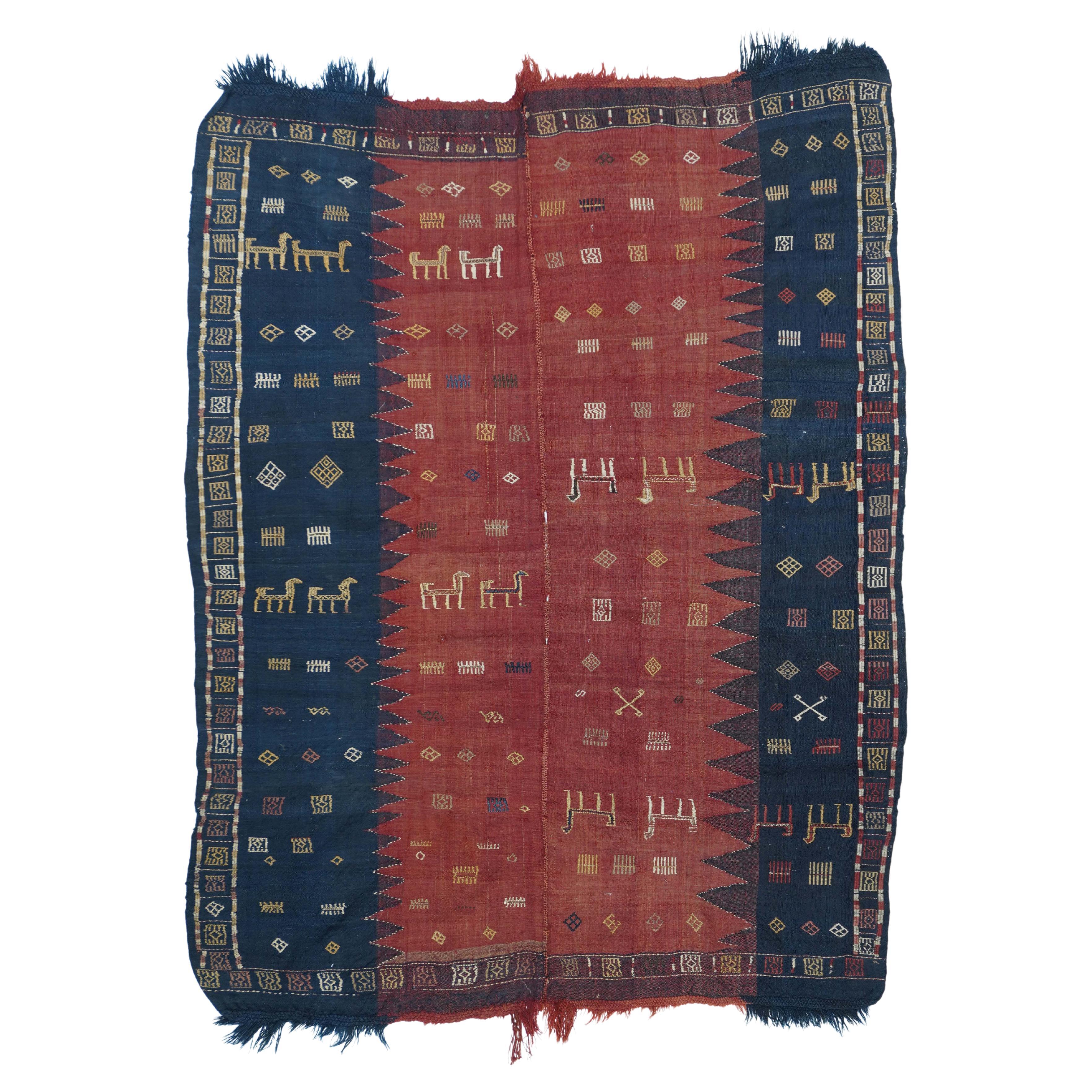 Antique Caucasion Verheh Kilim Rug 5'4'' x 6'11''